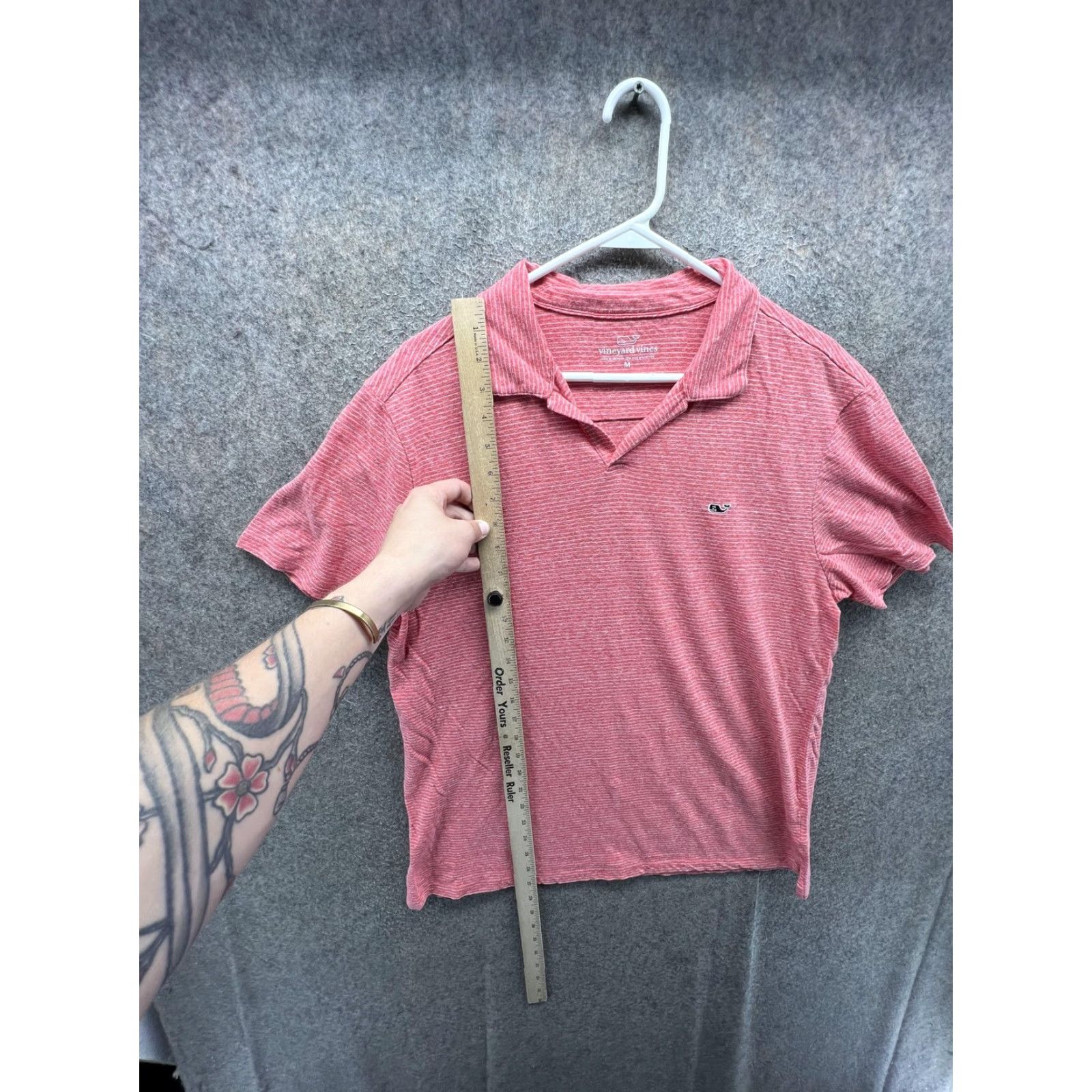Vineyard Vines VINTAGE Vineyard Vines Polo Shirt Mens M Red Stripe Linen Cotton Casual Whale Logo Size US M / EU 48-50 / 2 - 6 Thumbnail