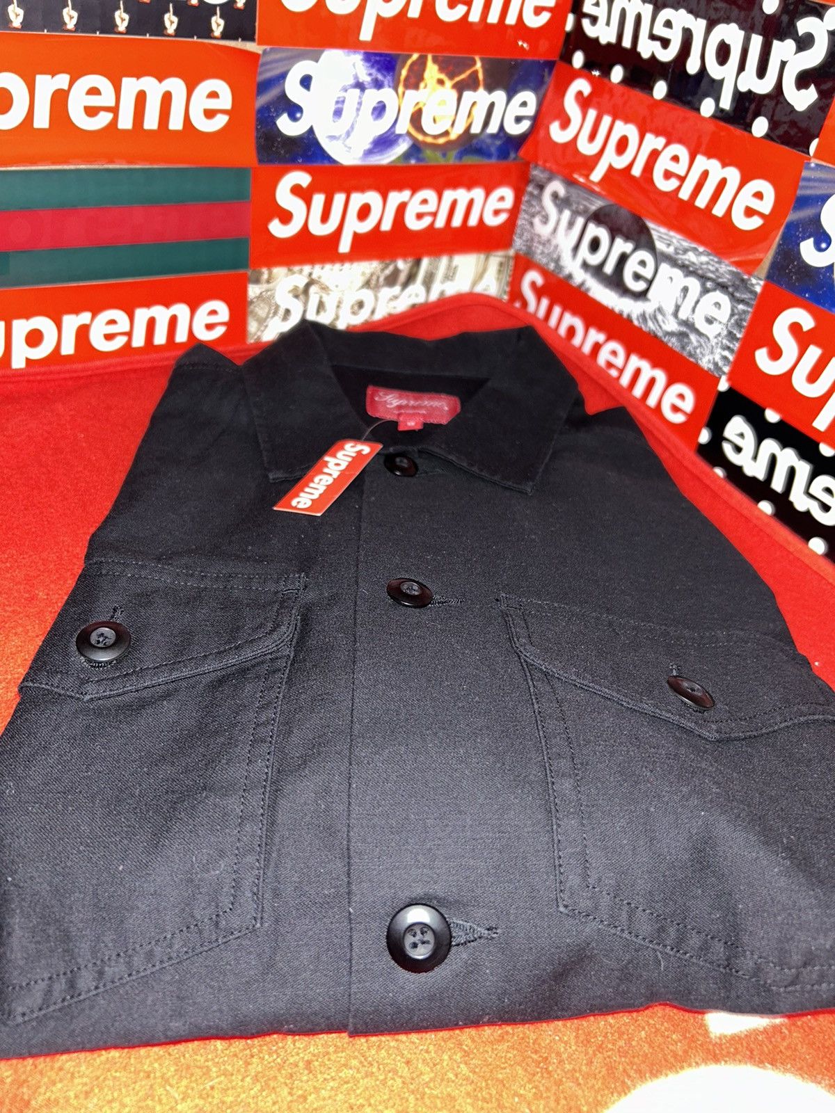 Supreme Supreme Army Work Shirt Black FW14 size Medium NEW Size US M / EU 48-50 / 2 - 3 Thumbnail