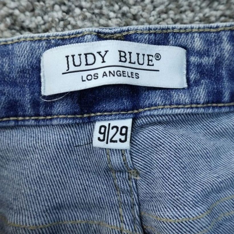 Vintage Judy Blue Jeans Womens 9 Light Denim Pants Skinny Fit High Rise Stretch Raw Hem Jeans Slim Short/Medium? Size 30" / US 8 / IT 44 - 6 Thumbnail