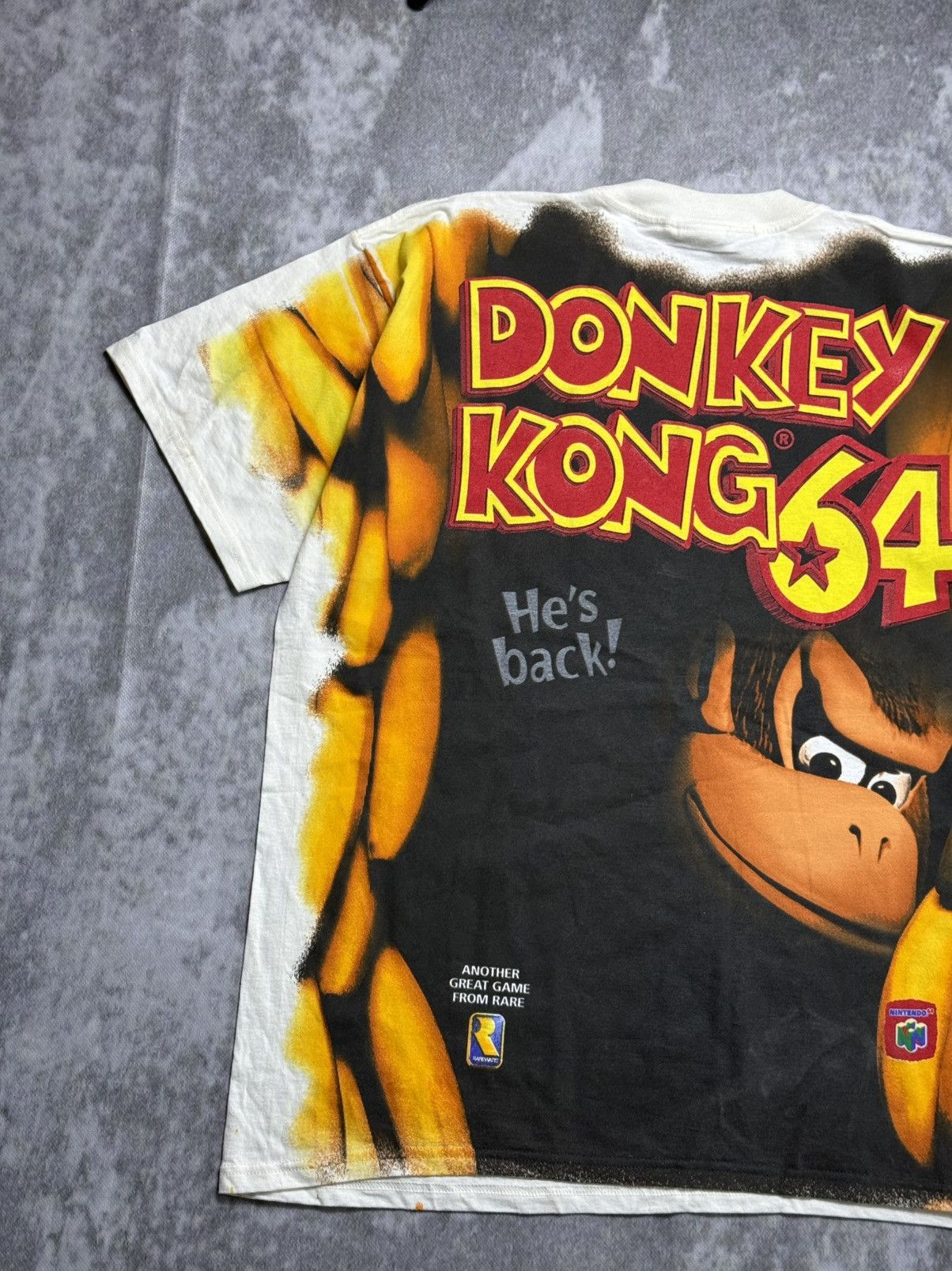 Nintendo Vintage Donkey Kong 64 AOP Tee Nintendo Rare 90s Size US XL / EU 56 / 4 - 13 Thumbnail