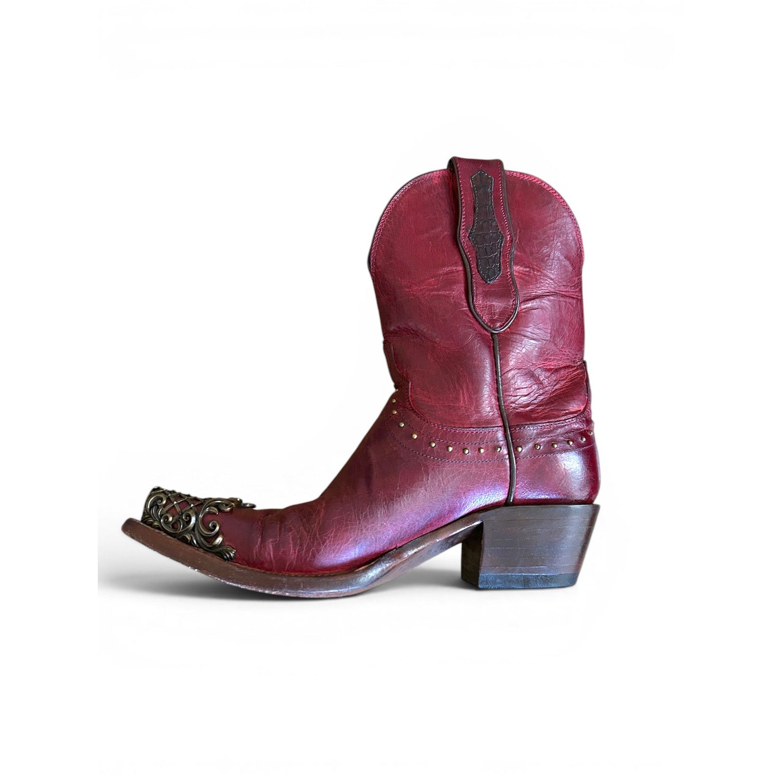 Lucchese Rare Lucchese Classic Filigree Brass Snip Toe Boot Sz 7 Size US 7 / IT 37 - 5 Thumbnail