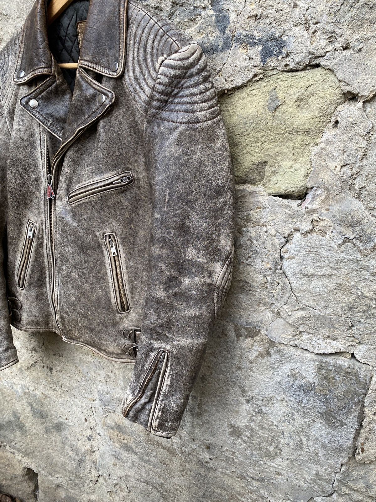 Vintage Rare Vintage 80s True Punk Distressed Leather Biker Jacket Size US M / EU 48-50 / 2 - 3 Thumbnail
