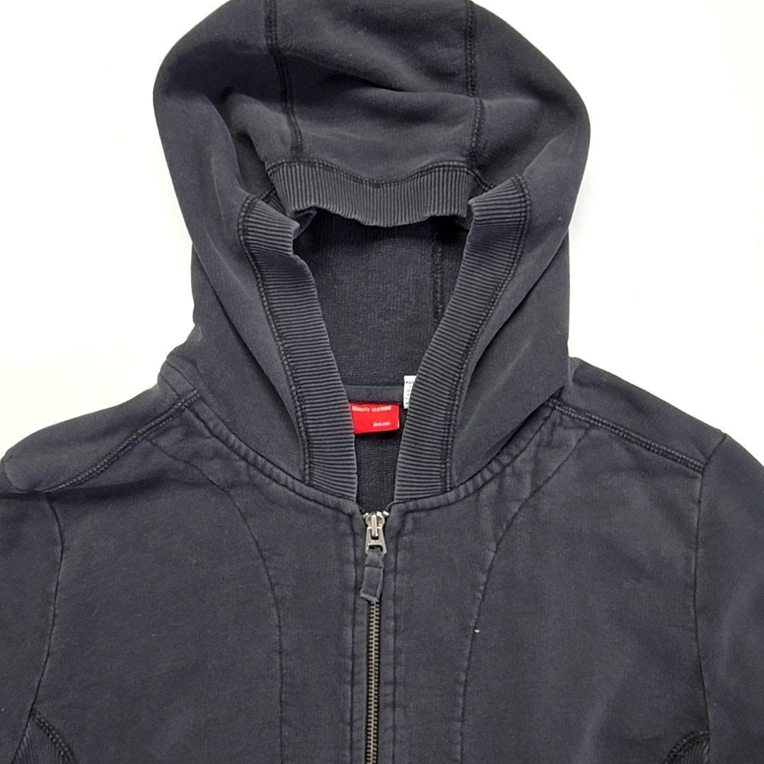 Levi's Levi's Black Hoodie Zipper Front Large Cropped Sweatshirt Size L / US 10 / IT 46 - 5 Thumbnail