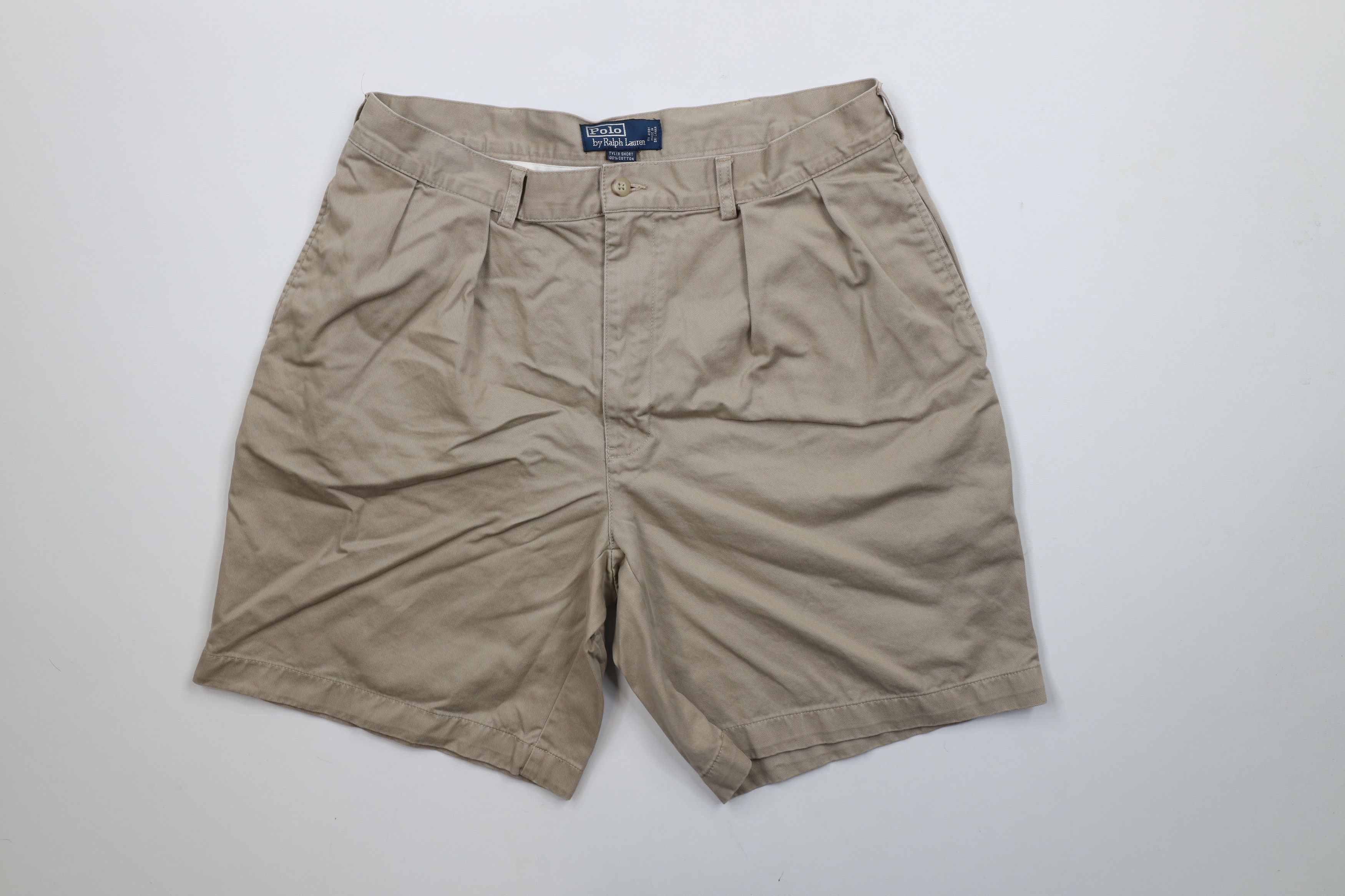 Ralph Lauren × Vintage Vintage 90s Ralph Lauren Above Knee Chino Shorts Beige Size US 34 / EU 50 - 1 Thumbnail