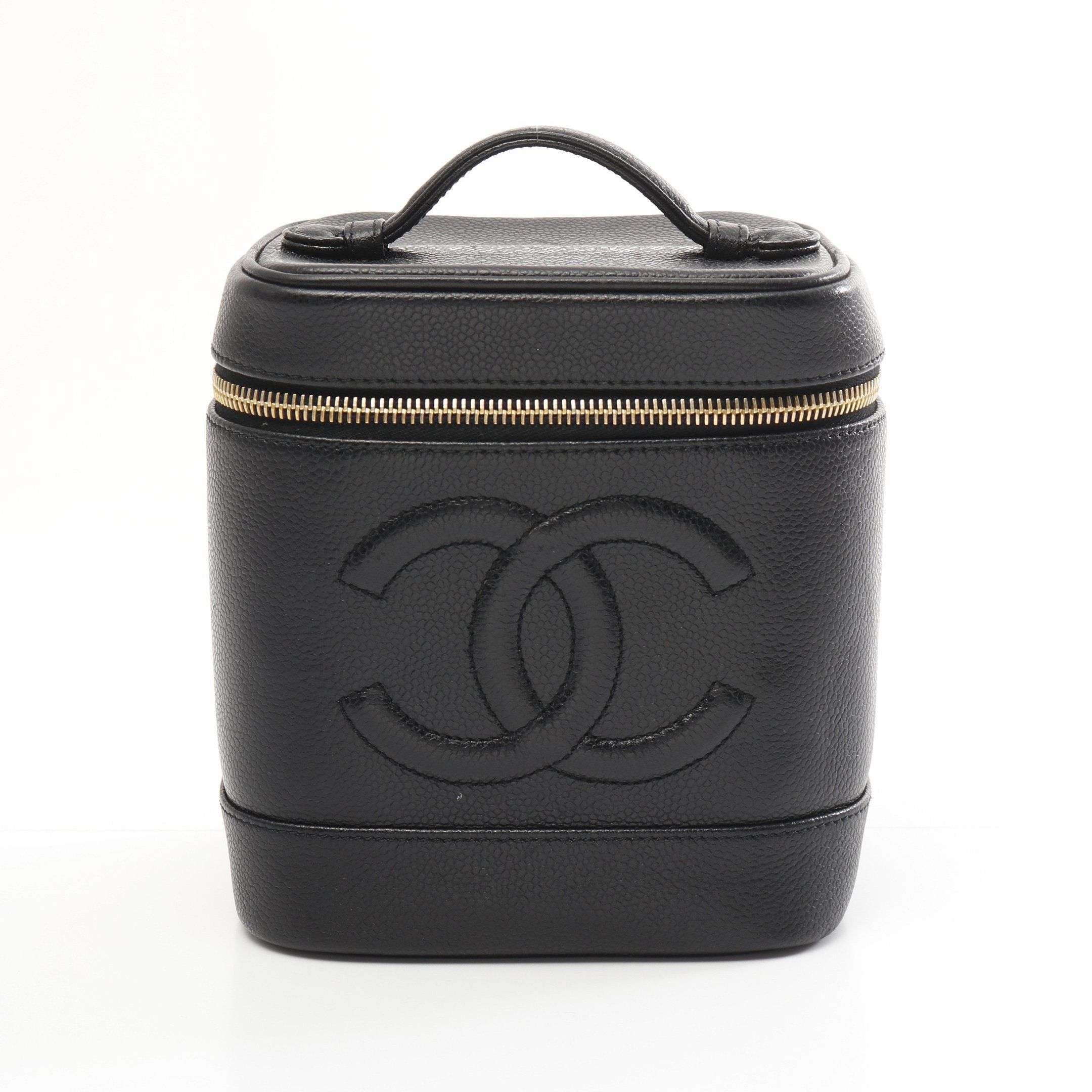 Chanel Chanel Coco Mark Handbag Vanity Bag Caviar Skin Black Gold Hardware Size ONE SIZE - 1 Thumbnail