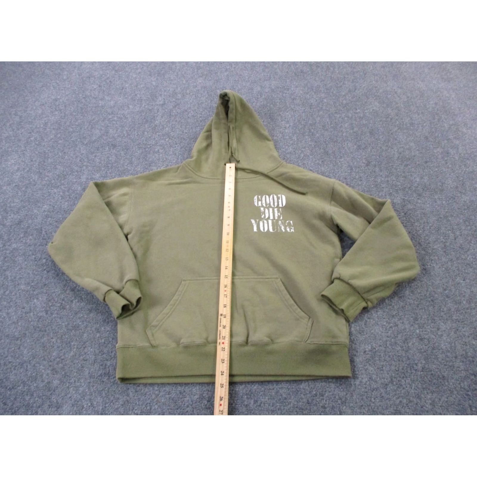 Olive Assholes Live Forever Hoodie Mens M Green Logo Sweatshirt Pullover Pocketed Size US M / EU 48-50 / 2 - 4 Thumbnail