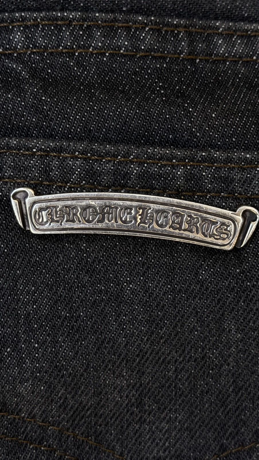 Chrome Hearts RARE!!! CHROME HEARTS LEVI'S BLACK DENIM "GOLD CROSSES" Size US 33 - 13 Thumbnail