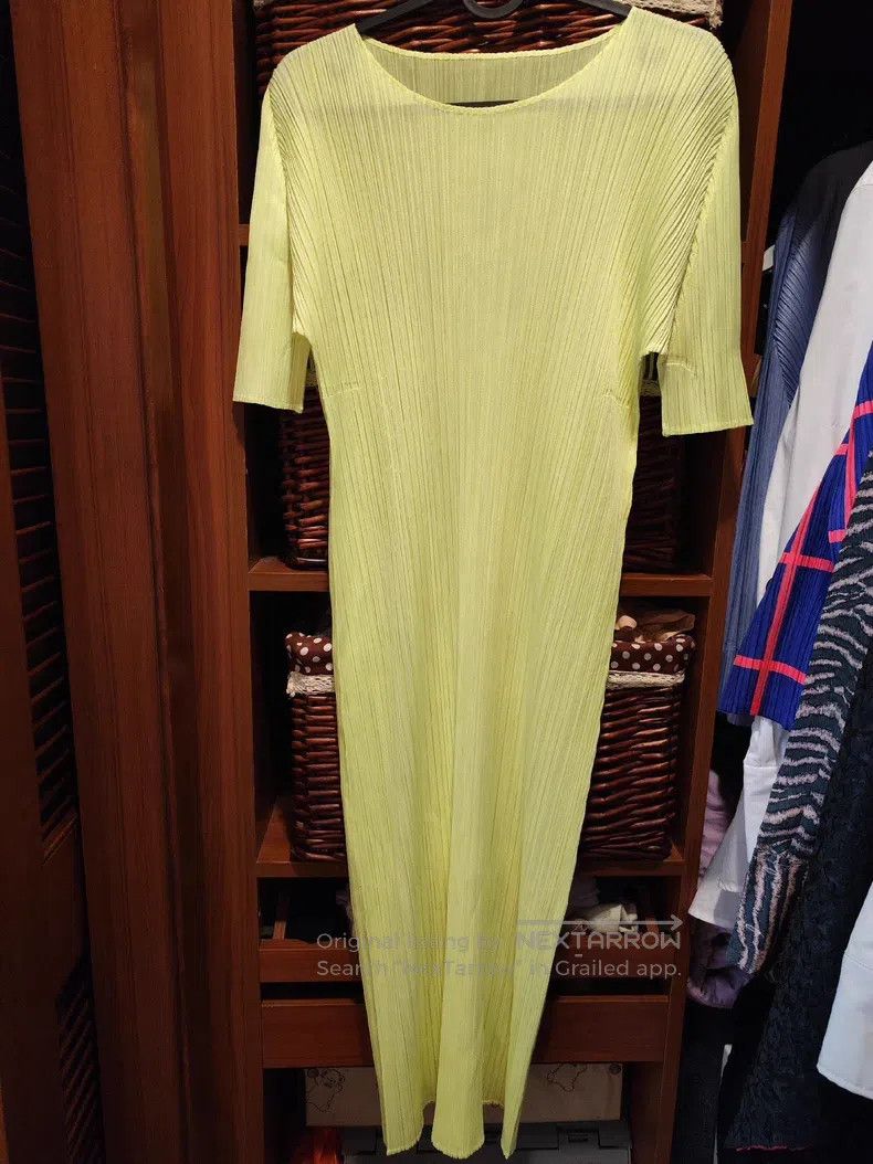 Issey Miyake Issey Miyake Yellow Dress Size L / US 10 / IT 46 - 1 Thumbnail