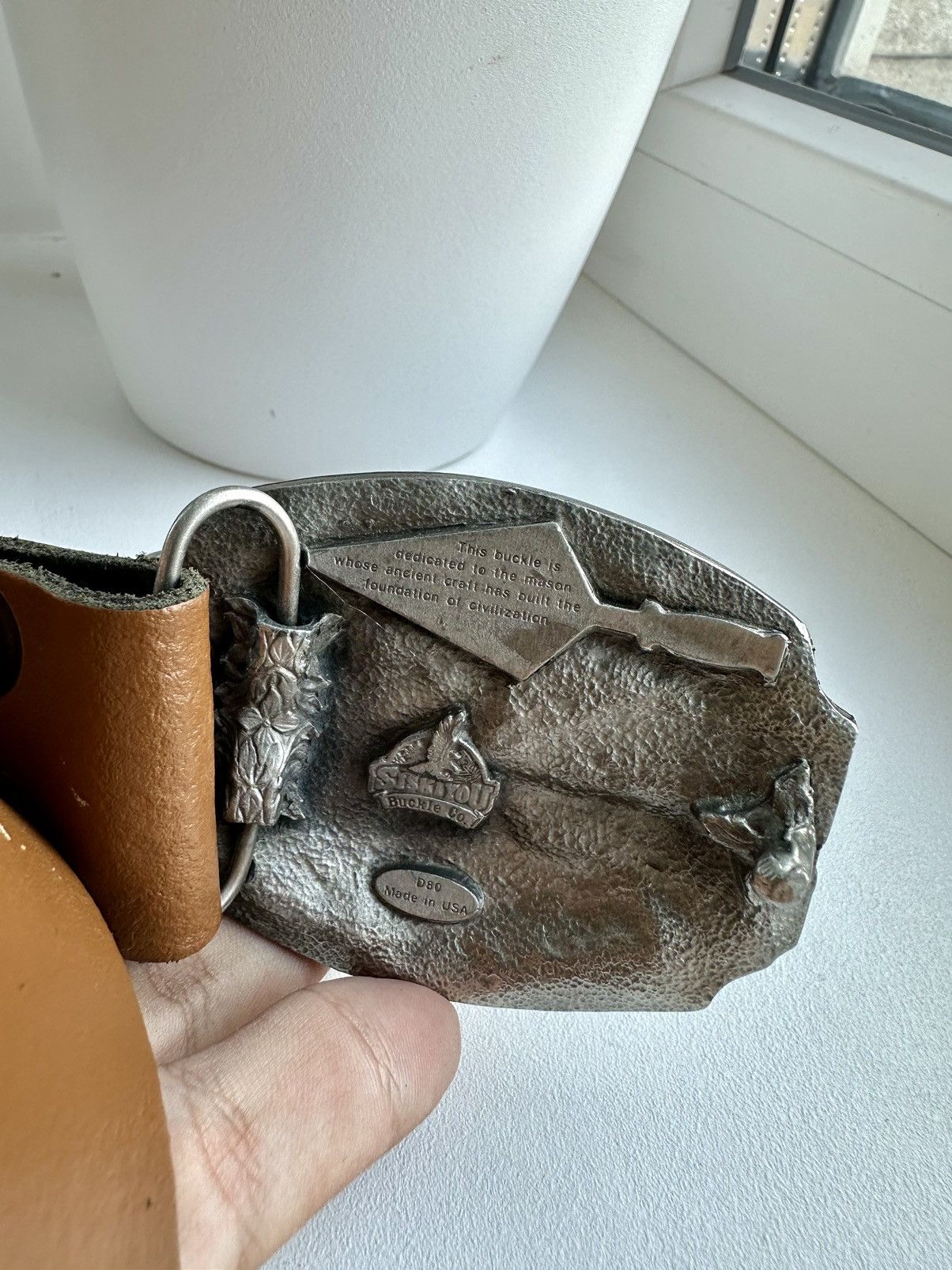 Other Vintage Leather Mason Belt Made in Usa Size ONE SIZE - 6 Thumbnail