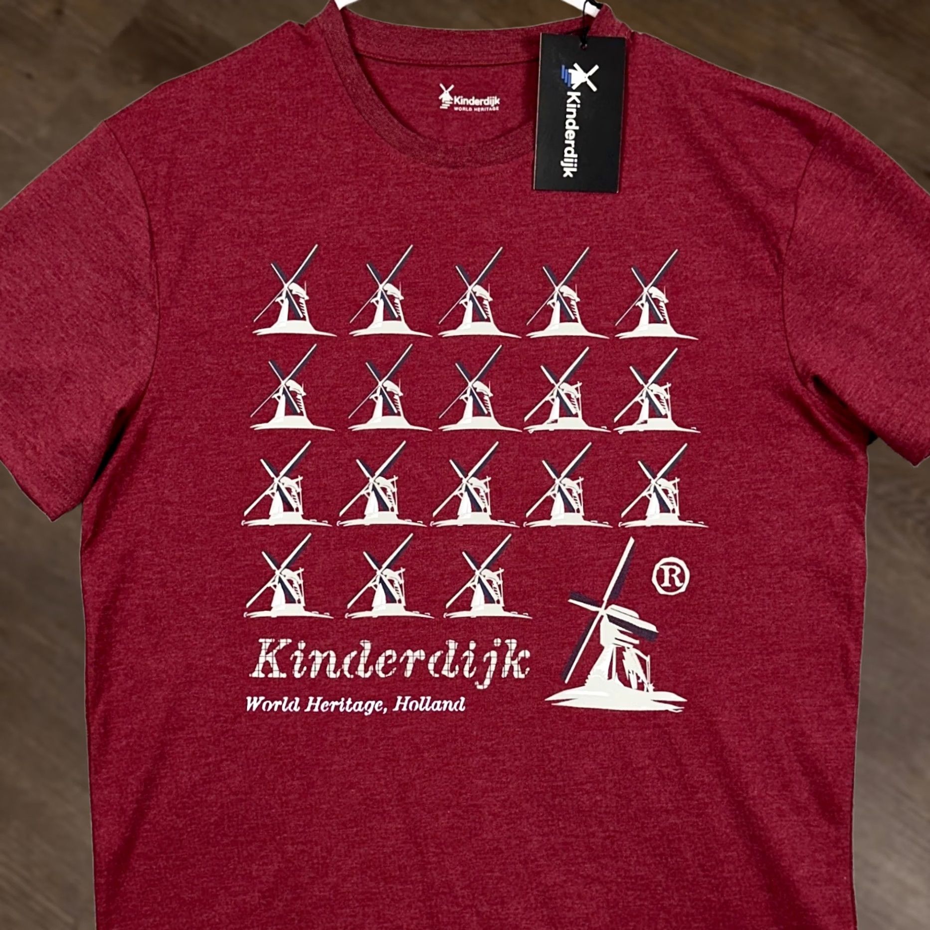 Vintage Kinderdijk World Heritage T-Shirt Short Sleeve Tee Men Medium Red Crewneck NEW Size US M / EU 48-50 / 2 - 1 Thumbnail