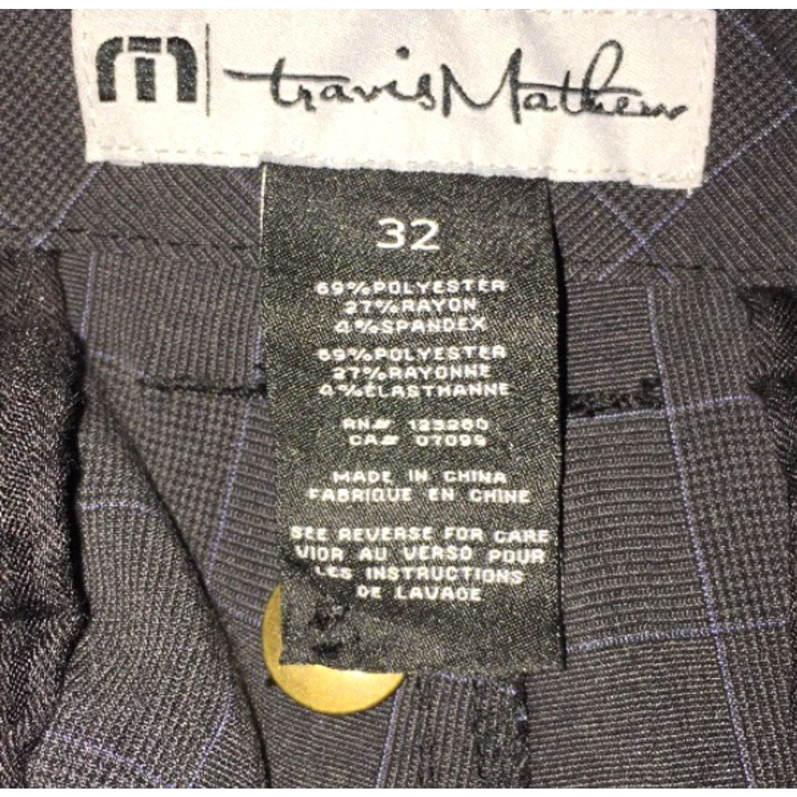 TravisMathew Travis Matthew Mens Casual Golf Shorts Size 32 Gray Check Polyester Blend Casual Shorts Sports Golf Mens Size US 32 / EU 48 - 5 Thumbnail