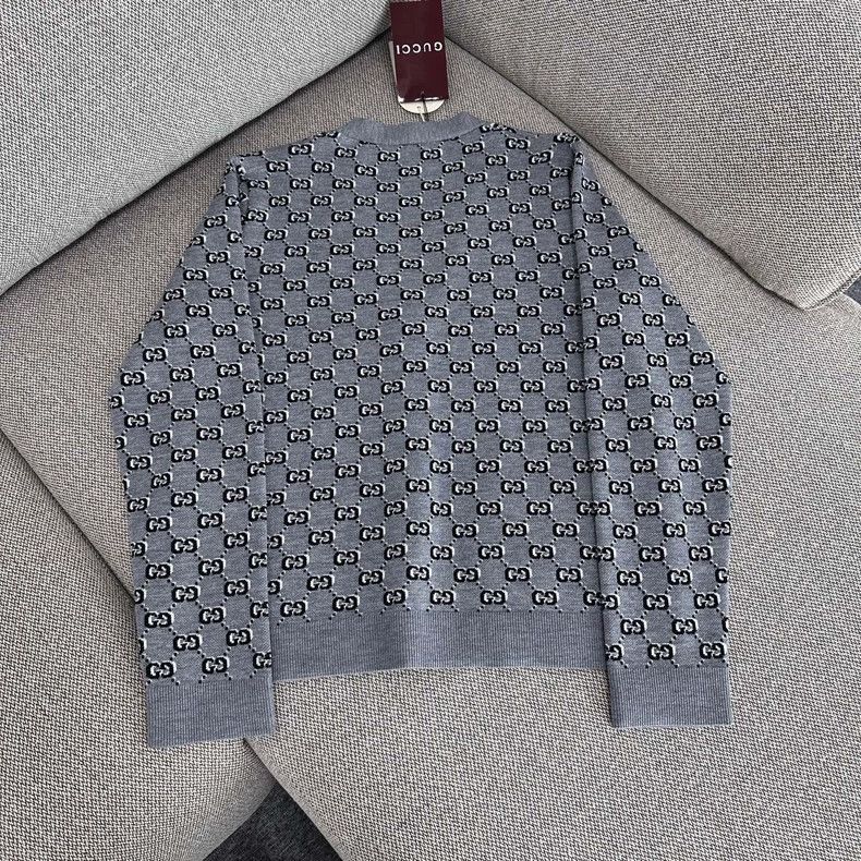 Other Gucci Gray logo jacquart knitted cardigan Size M / US 6-8 / IT 42-44 - 2 Thumbnail