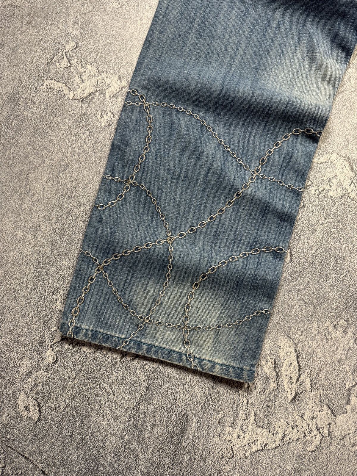 Other Sir Benni Miles Chain Pattern Stitch Washed Jeans Baggy Y2K Size US 32 / EU 48 - 14 Thumbnail