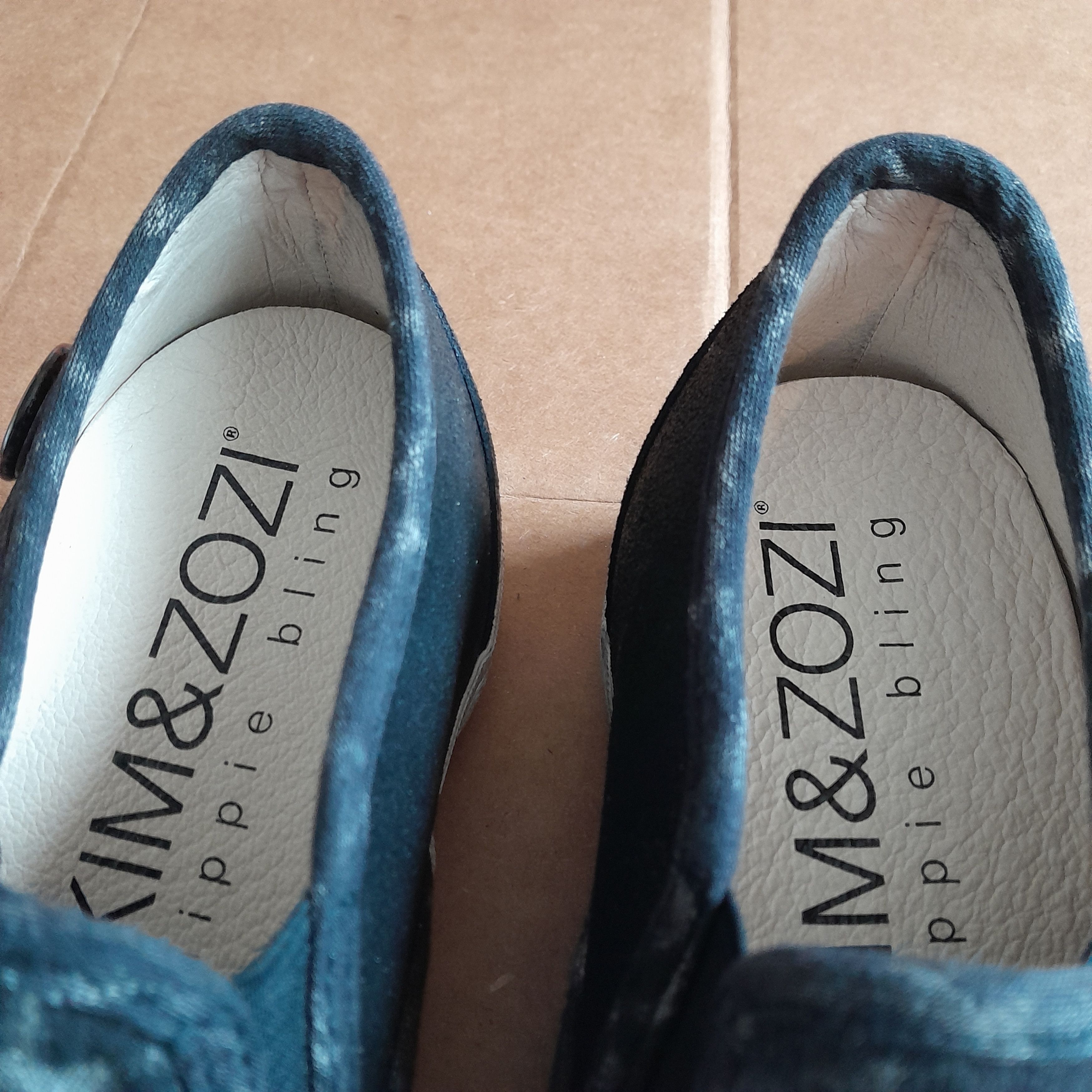 Other Kim & Zozi Hippie Bling Navy Buttoned Loafers Size US 6 / IT 36 - 7 Thumbnail