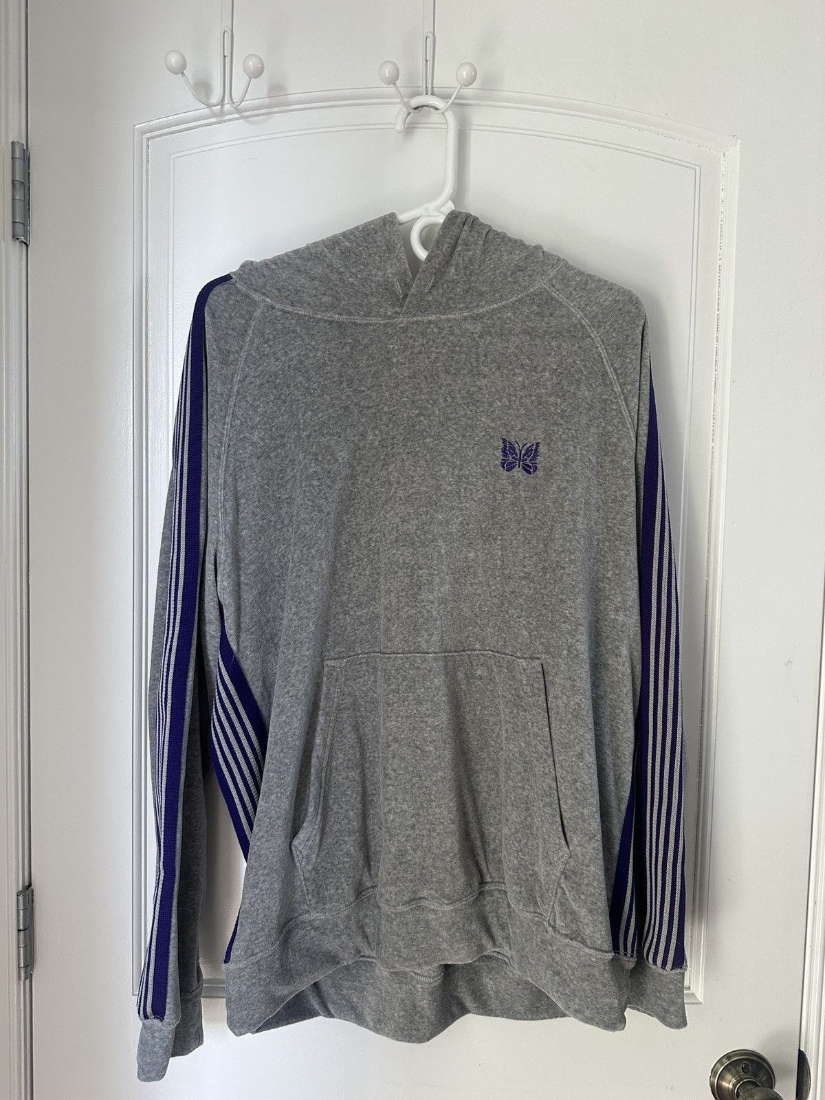 Needles Needles Grey Velour Track Hoodie Size US L / EU 52-54 / 3 - 1 Thumbnail
