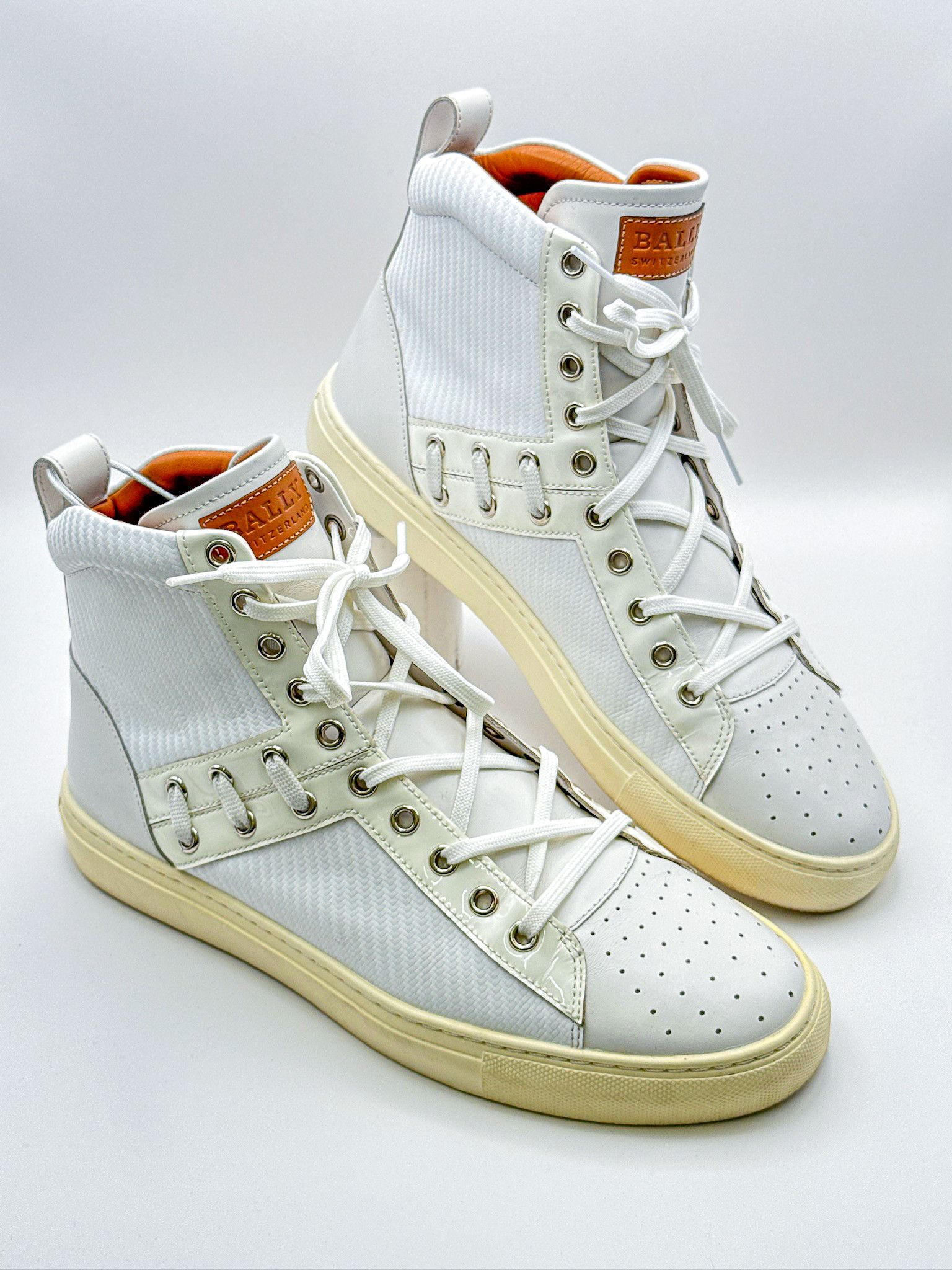 Bally Bally Hekem White Leather Lace-Up Hi-Top Sneakers Size US 9 / EU 42 - 1 Thumbnail