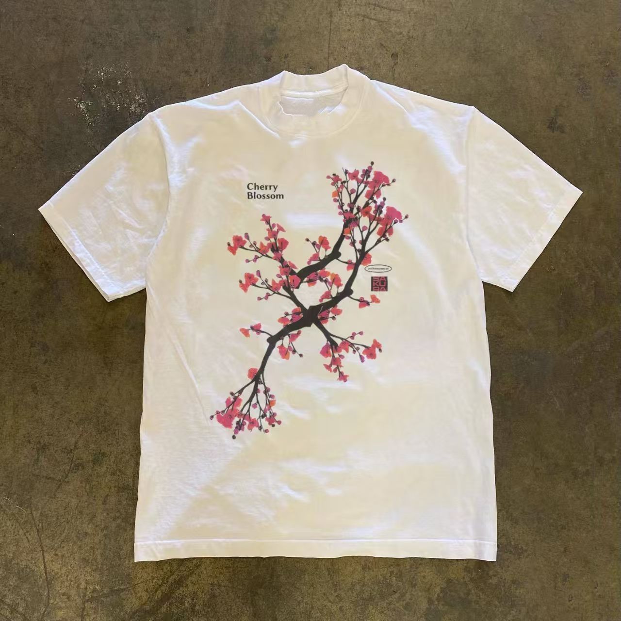Japanese Brand White washed vintage plum blossom print cotton t-shirt Size US M / EU 48-50 / 2 - 1 Thumbnail