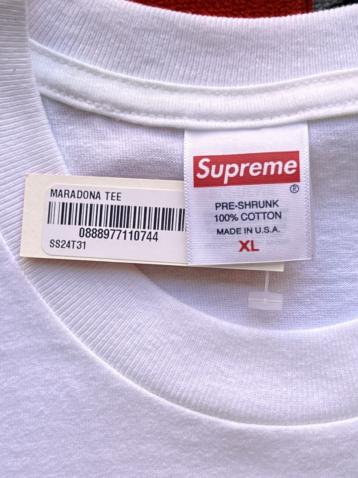 Supreme XL Supreme Maradona Tee white T-shirt football diego drugs Size US XL / EU 56 / 4 - 20 Thumbnail