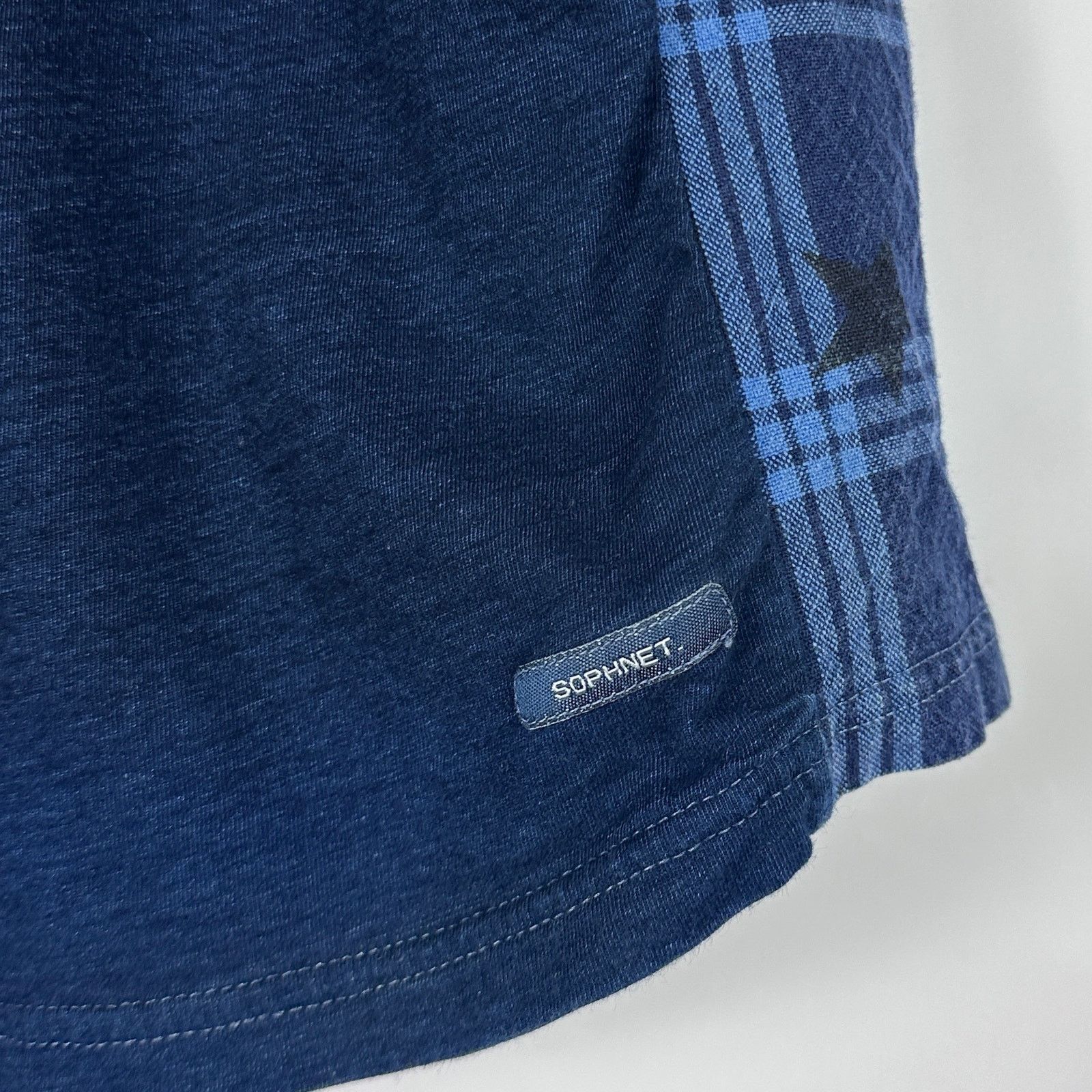 Sophnet. Indigo Plaid Mix Tee Size US S / EU 44-46 / 1 - 5 Thumbnail