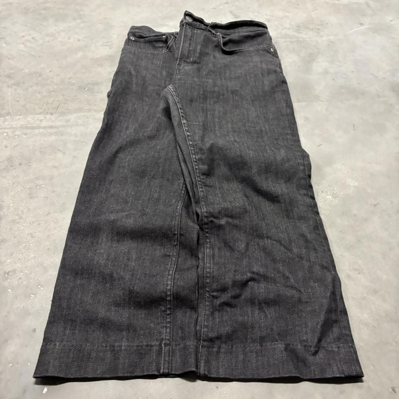 Japanese Brand × Vintage Crazy Y2K Black Dark Wash Grunge Essential Denim Jeans! Size US 33 - 3 Thumbnail