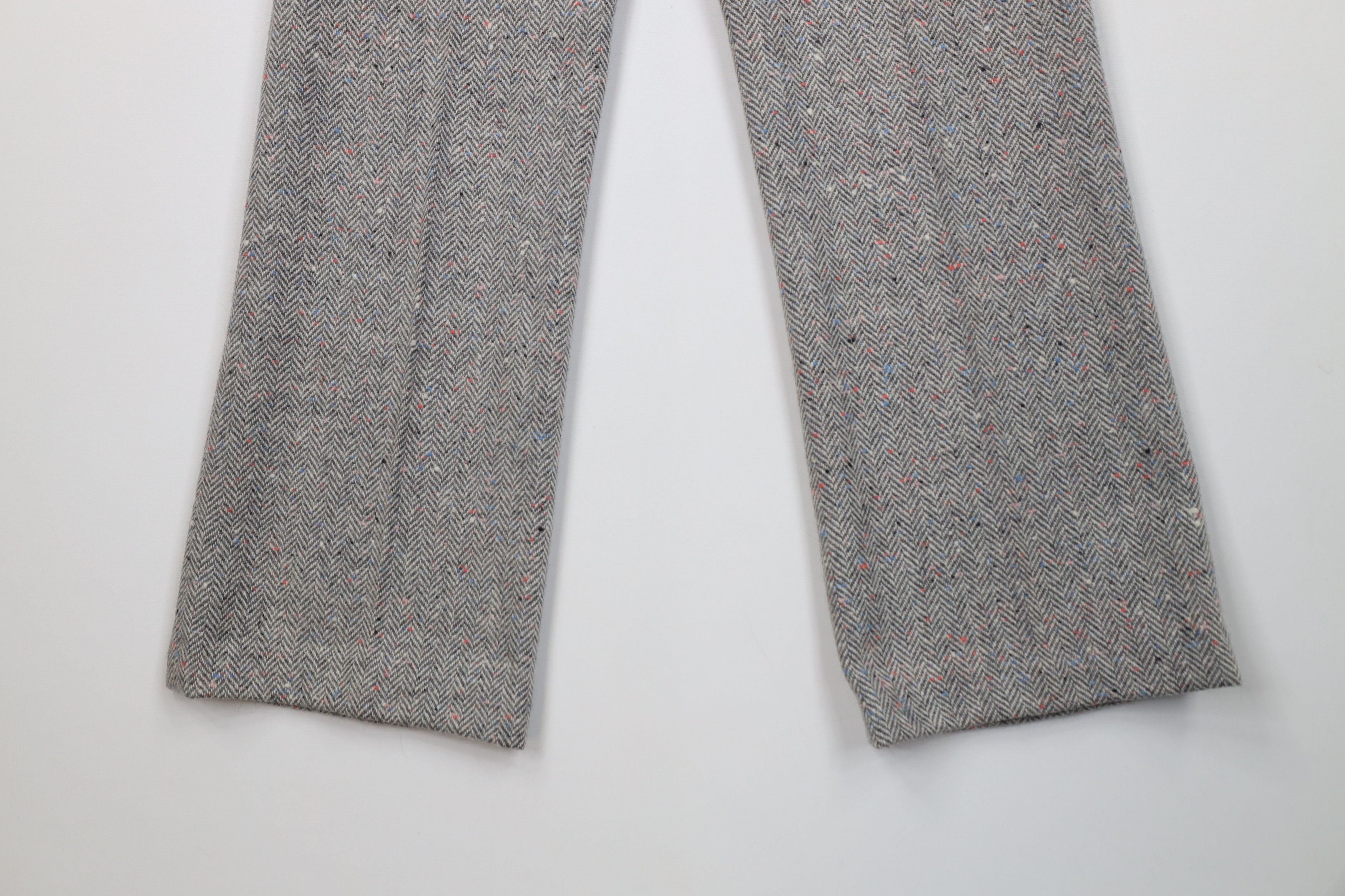 Vintage Vintage 60s 70s Fleck Wool Herringbone Wide Leg Pants Size 32" / US 10 / IT 46 - 10 Thumbnail