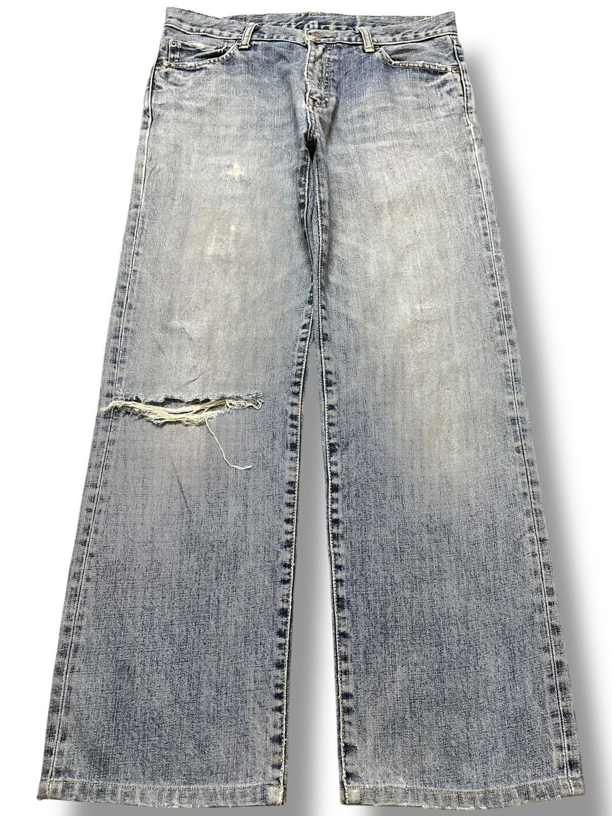 Uniqlo Vintage Uniqlo S-002 Faded Distressed Denim Size US 33 - 1 Thumbnail
