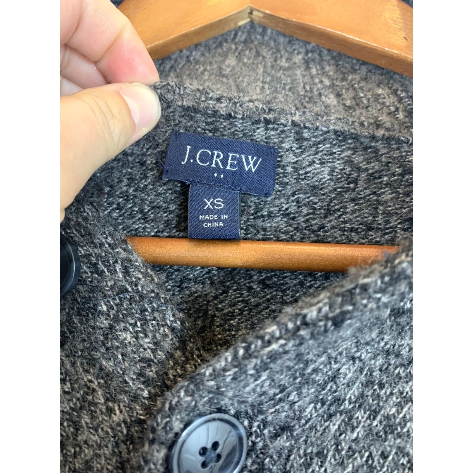 J.Crew J. Crew Womens XS Heather Gray Tight-Knit Cowl Neck Lambswool Sweater Size XS / US 0-2 / IT 36-38 - 6 Thumbnail