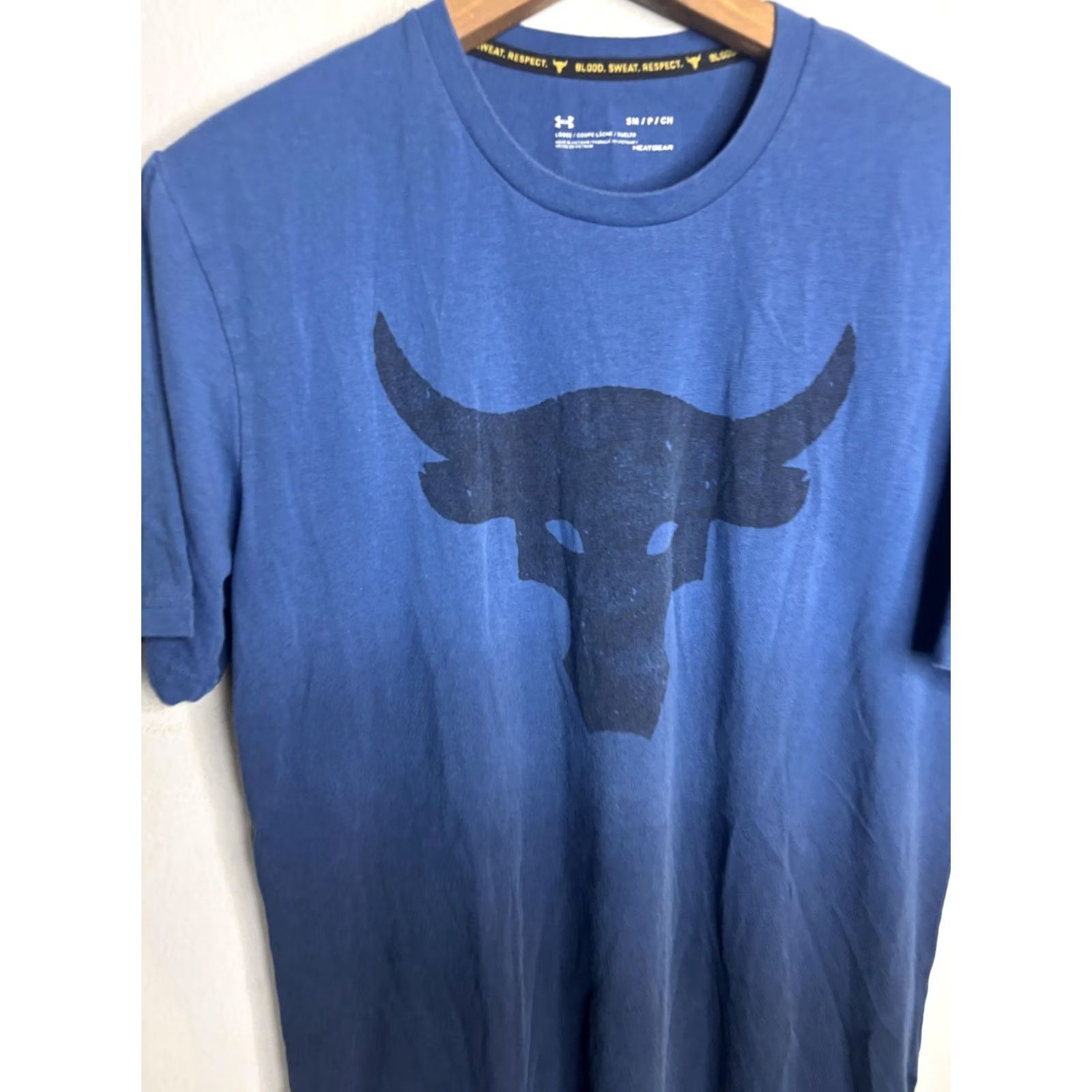 Under Armour Under Armour Project Rock Shirt Mens Small Blue HeatGear Blood Sweat Respect Tee Size US S / EU 44-46 / 1 - 2 Thumbnail