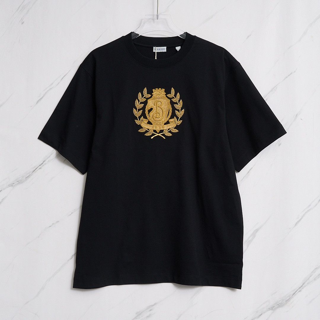 Burberry Burberry Men's Gold Thread Logo T-Shirt Size US M / EU 48-50 / 2 - 1 Thumbnail