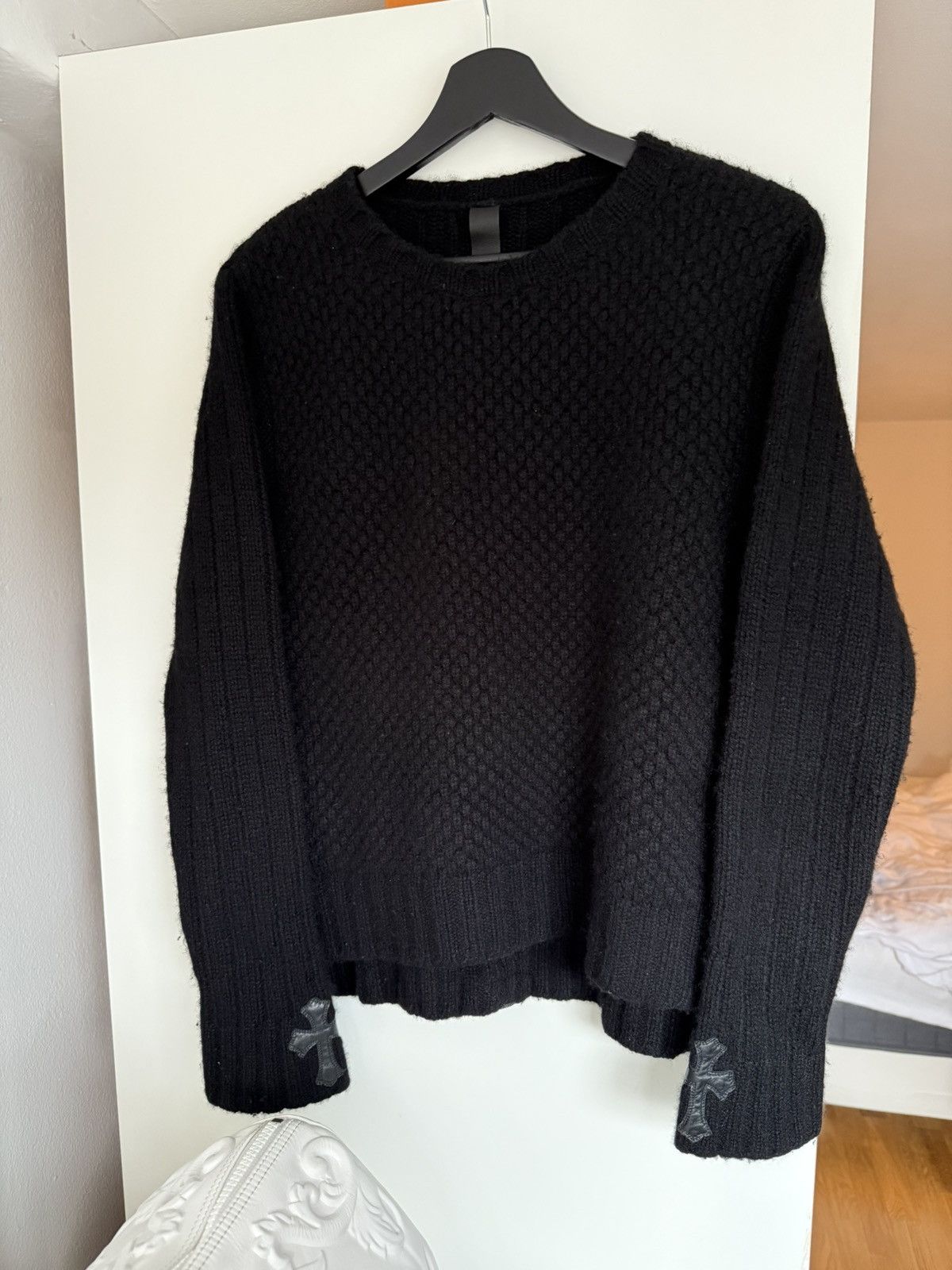 Chrome Hearts Chrome Hearts cashmere sweater with leather patches Size S / US 4 / IT 40 - 2 Thumbnail