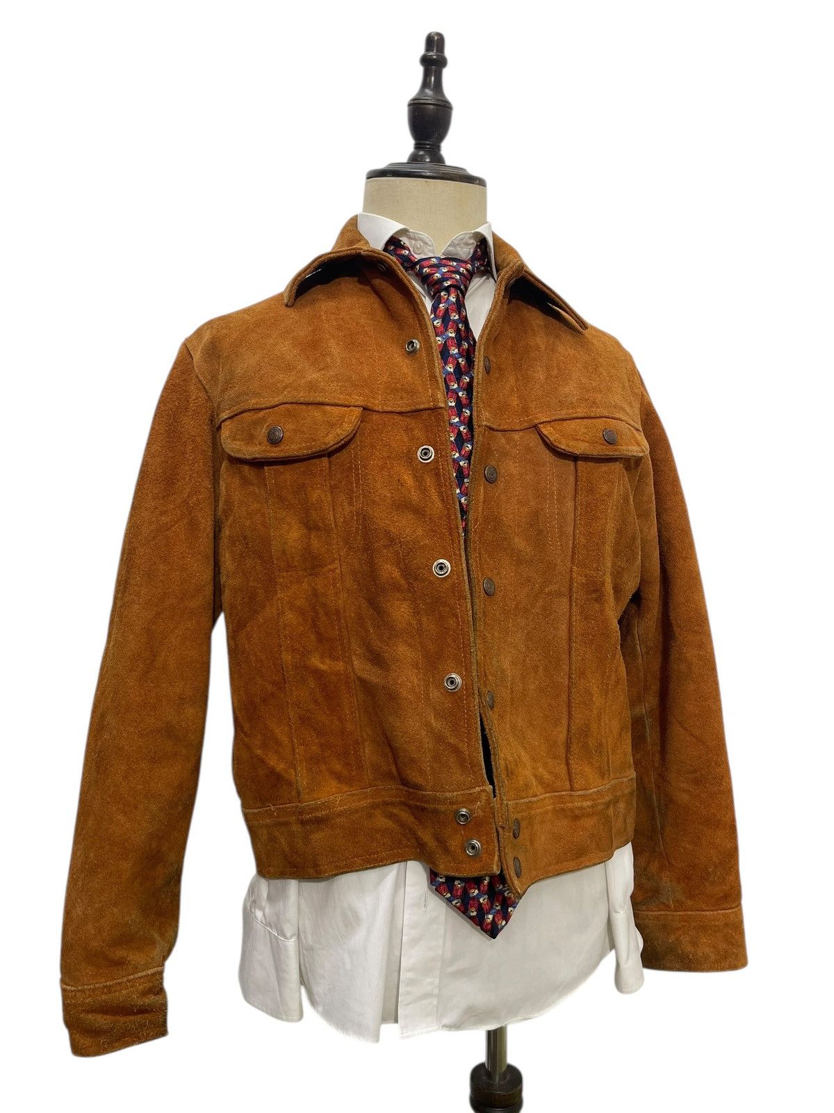 Vintage Suede Leather Jacket Vtg 90s Jordache Trucker Style 7🟩0 Size US M / EU 48-50 / 2 - 1 Thumbnail