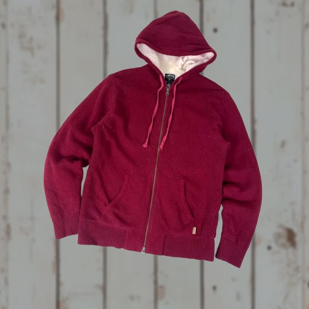 Vintage VINTAGE Stussy Hoodie Sweater Knit Wool Red Men Size M Casual Size US M / EU 48-50 / 2 - 1 Thumbnail