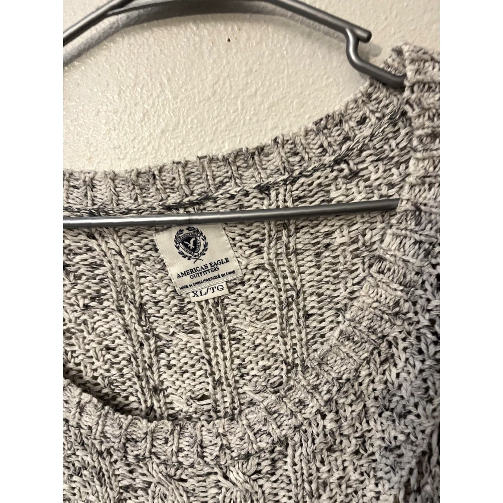 American Eagle Outfitters American Eagle Outfitters Sweater Women Gray Pullover Knit Crew Neck Long Sleeve XL Casual Winter Fall Spring Summer All Seasons Made by Cotton Size XL / US 12-14 / IT 48-50 - 3 Thumbnail