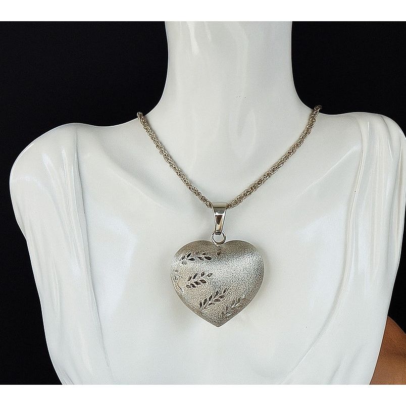 Sterling Silver ITAOR Italy Sterling Silver Heart Diamond Cut Rope Necklace Size ONE SIZE - 1 Thumbnail
