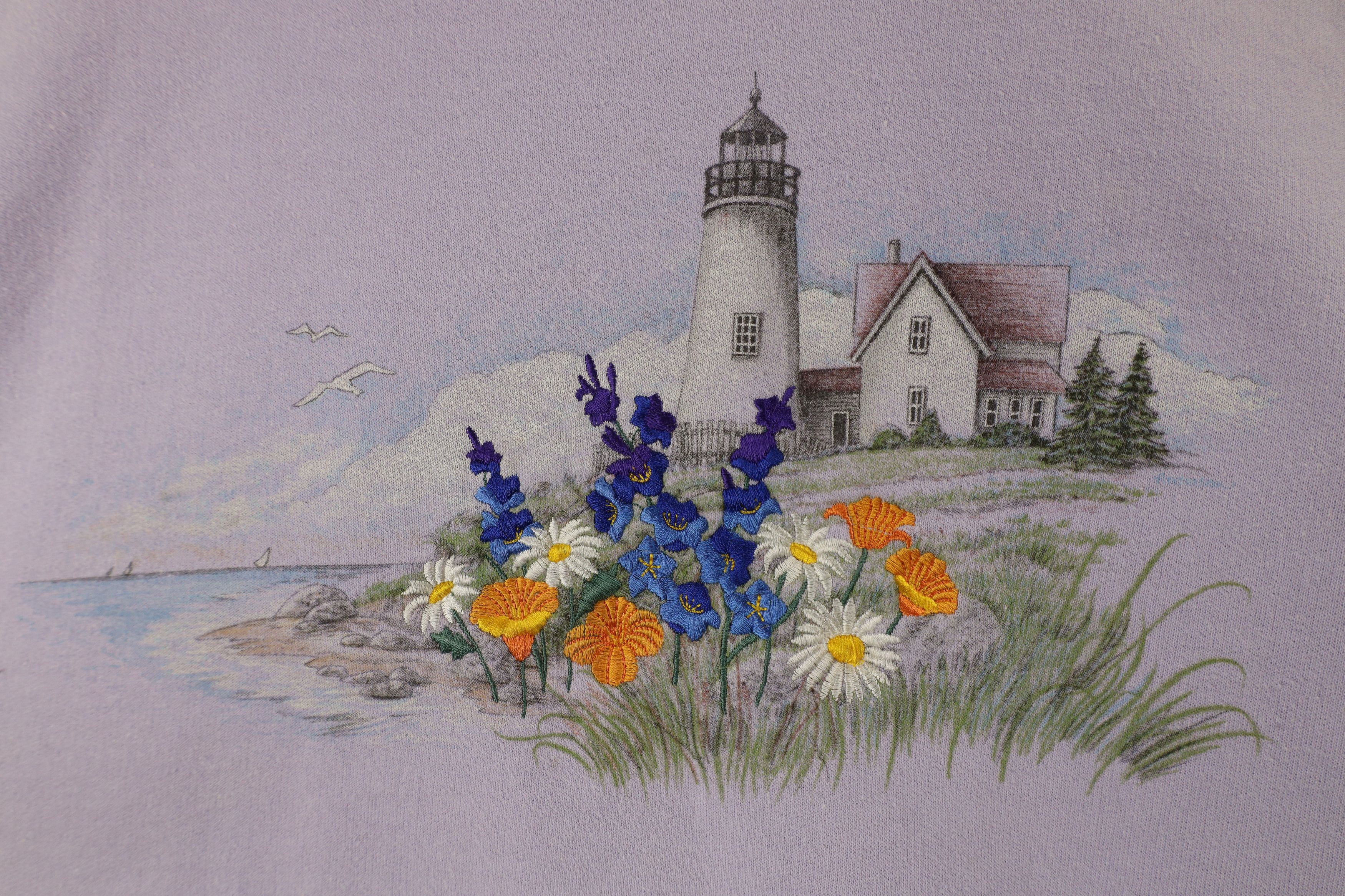 Vintage Vintage 90s Streetwear Beach Lighthouse Flower Sweatshirt Size XL / US 12-14 / IT 48-50 - 6 Thumbnail