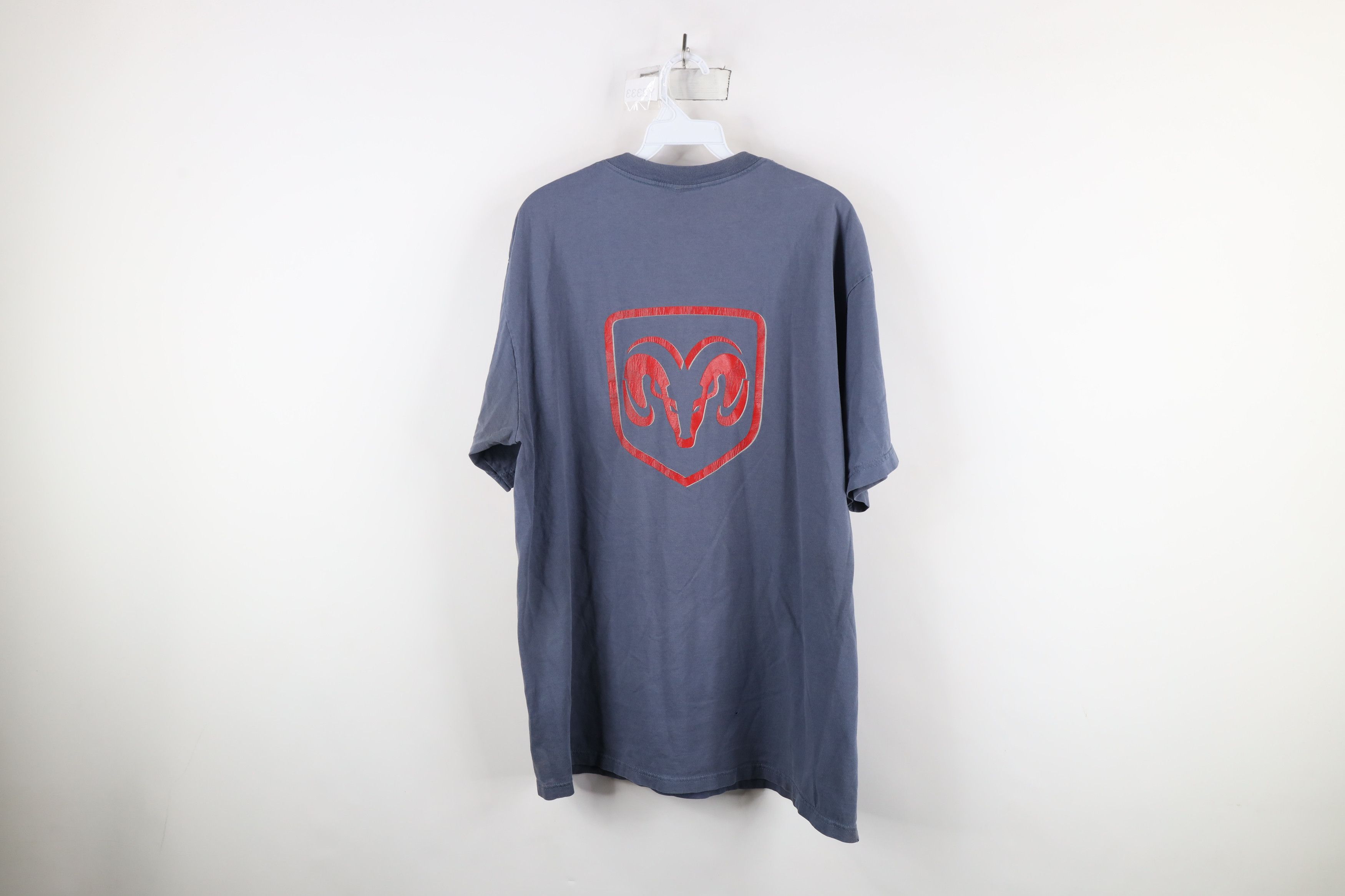 Vintage Vintage 90s Dodge Ram Trucks Pocket T-Shirt Blue Cotton USA Size US XL / EU 56 / 4 - 11 Thumbnail