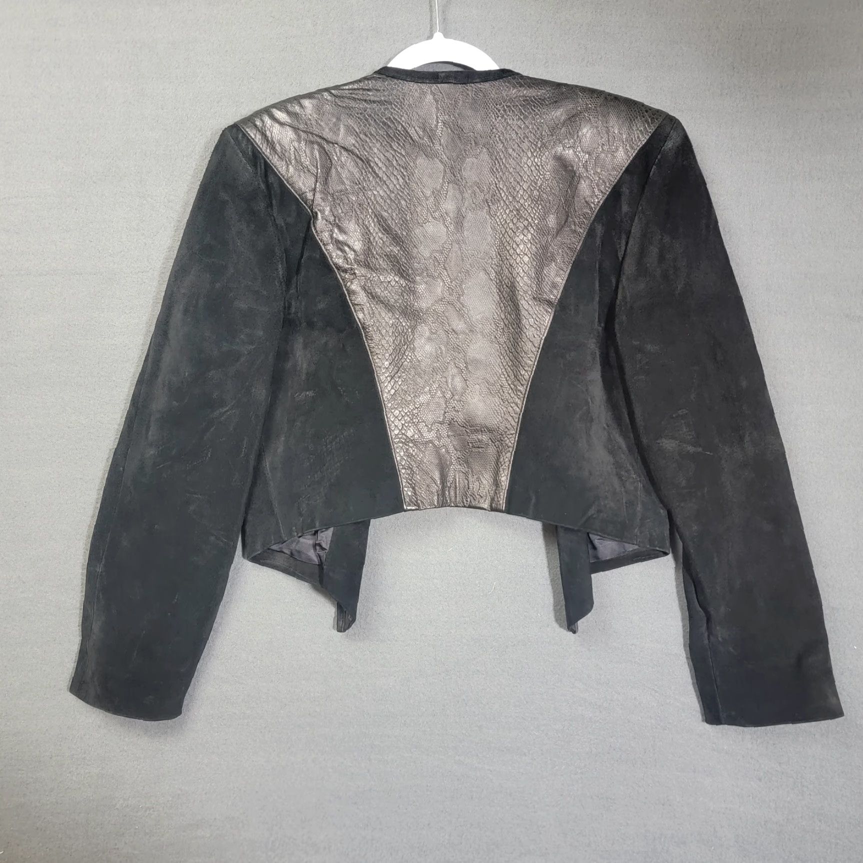 Vintage VINTAGE North American Frontier Women's Western Jacket Suede Small Cropped Denim Solid Black Long Sleeve Slim Size S / US 4 / IT 40 - 5 Thumbnail