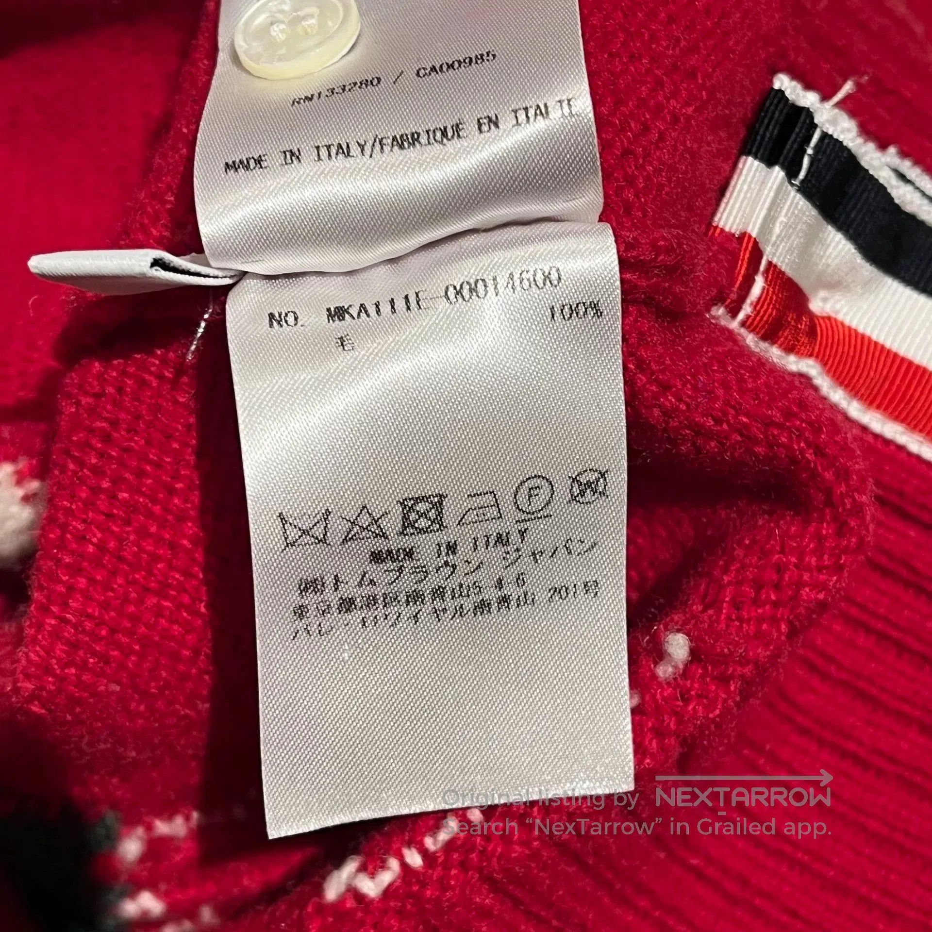 red knitted wool Christmas sweater.