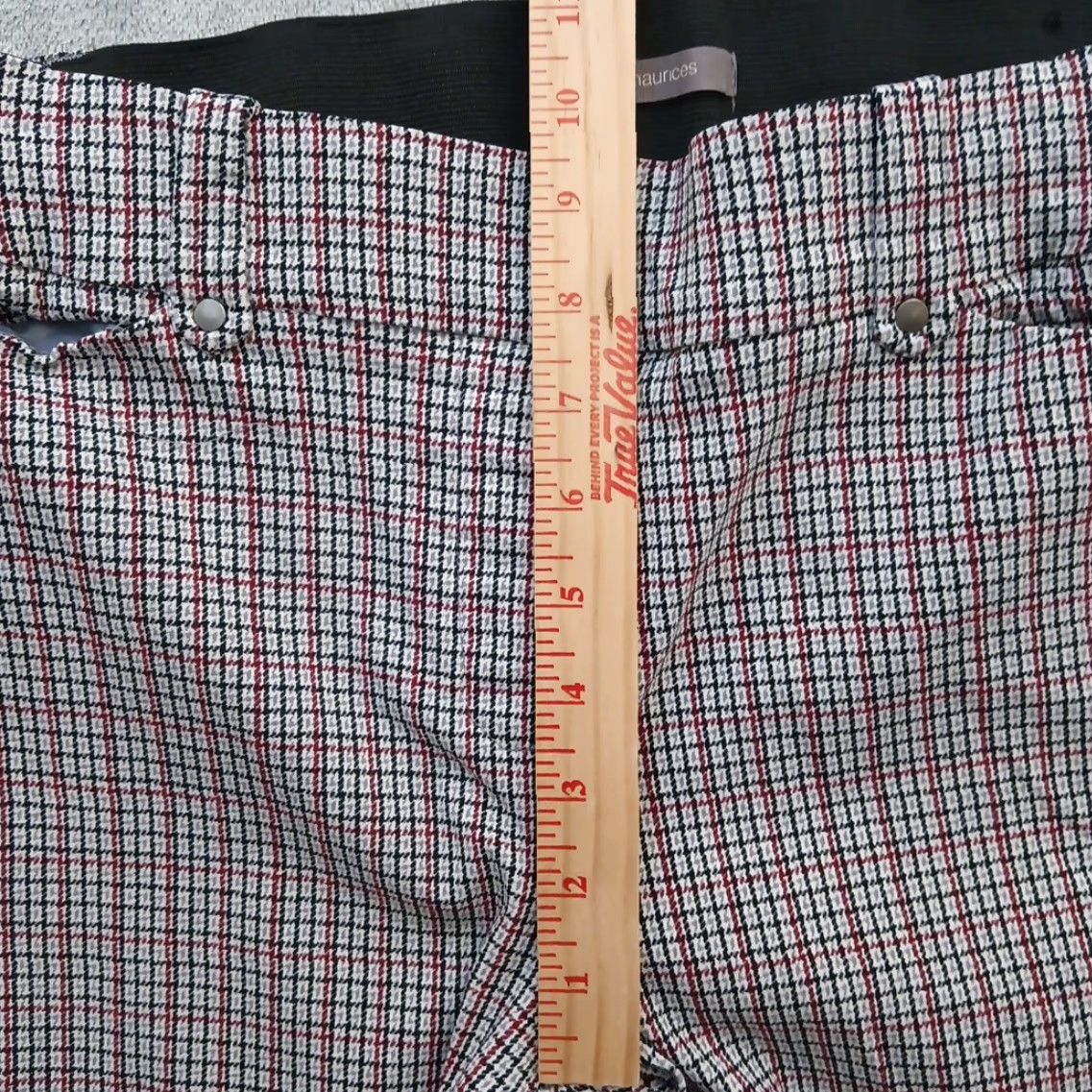 Vintage Maurices Ankle Pants Womens Medium Purple Plaid Pull On Skinny 30x27 Mid Rise Pants Size 32" / US 10 / IT 46 - 3 Thumbnail