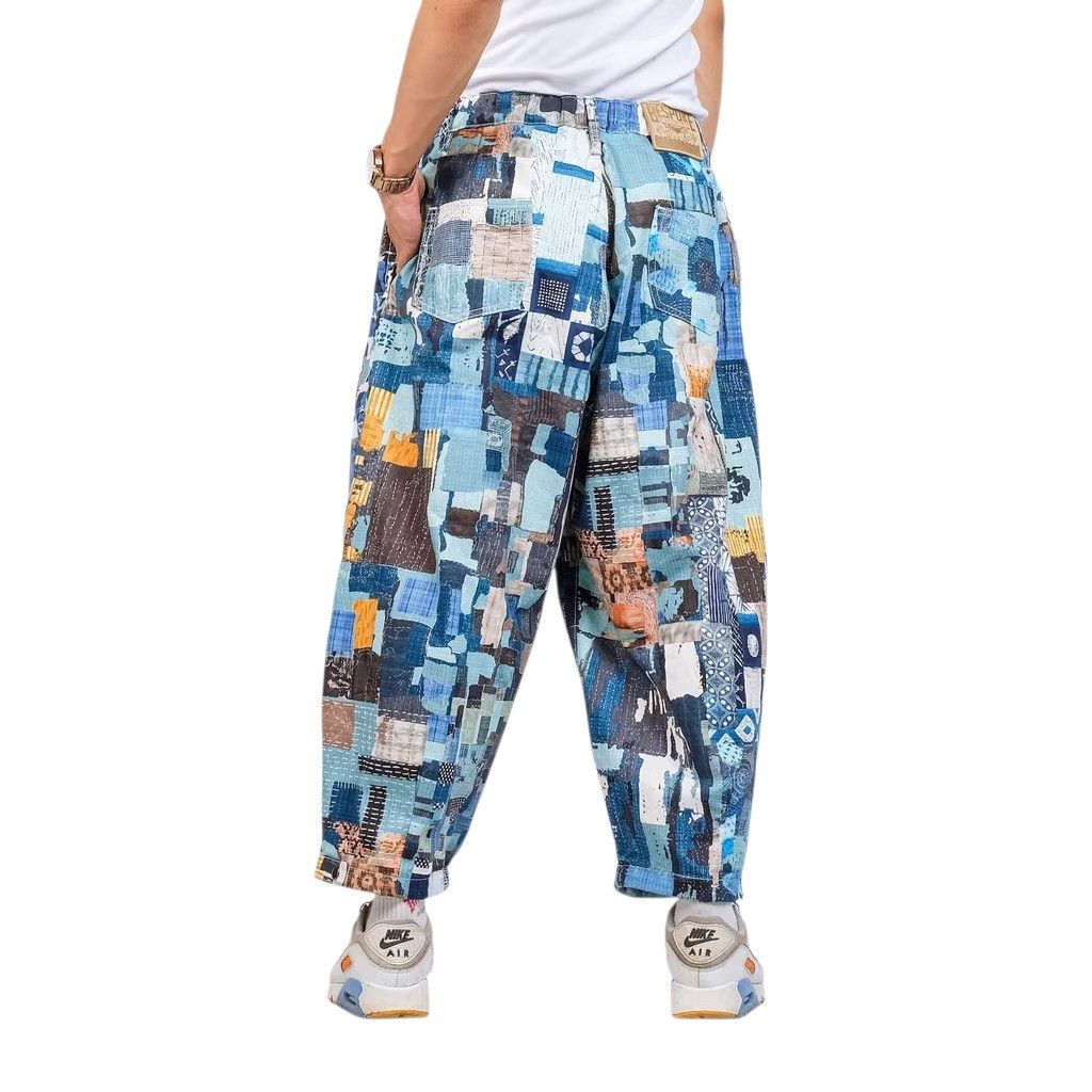 Blue Blue Japan 💥Kaito sashiko boro print japanese style nikkapokka pants Size US 32 / EU 48 - 4 Thumbnail