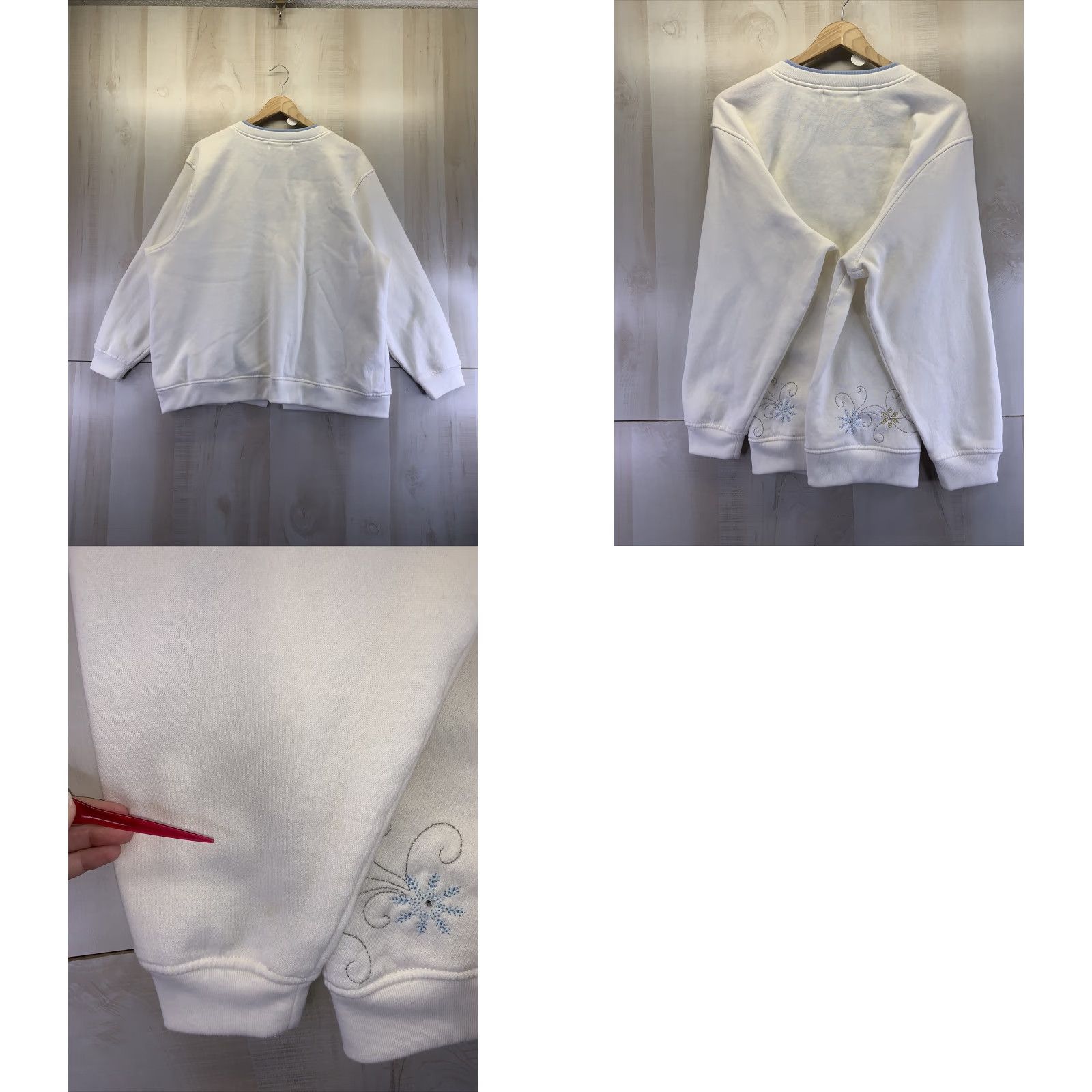 Vintage Extra Shenanigans Womens Plus Size Button Front Sweater Snowflakes 1X Ivory Cardigan Womens Winter 1X Size XL / US 12-14 / IT 48-50 - 8 Thumbnail