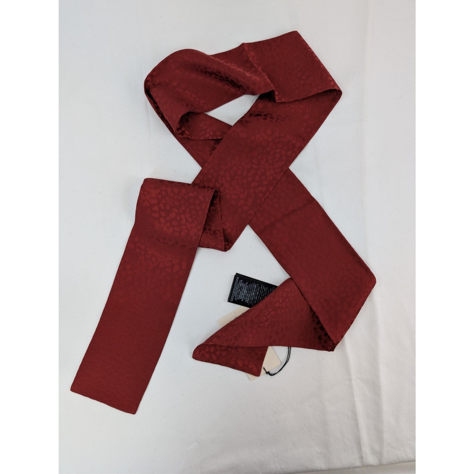 Saint Laurent Paris o1rshd1 Size: OS / Lavalliere Leopard Satin Scarf in Red Size ONE SIZE - 1 Thumbnail