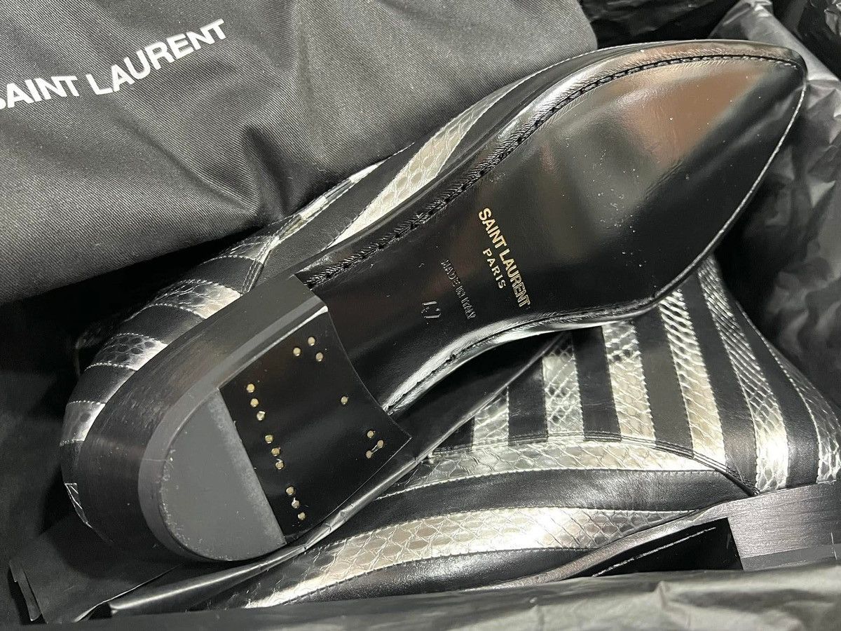 Saint Laurent Paris FW21 Striped Lamé Python JONAS Laced Ankle Boots sz42 Size US 9 / EU 42 - 5 Thumbnail