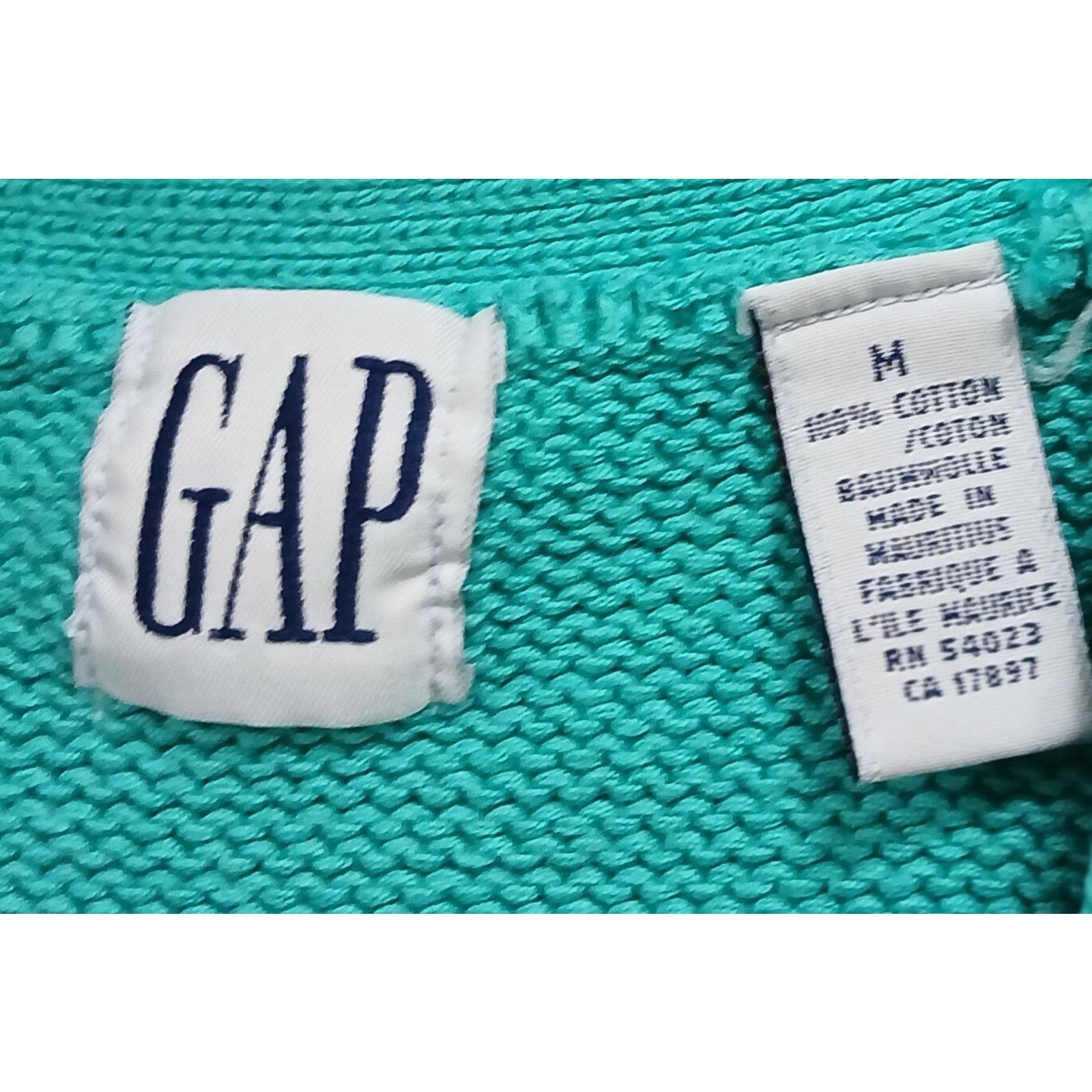 Gap Vintage GAP Teal Cardigan M Chunky Knit Grandma 90s Y2K Size M / US 6-8 / IT 42-44 - 9 Thumbnail