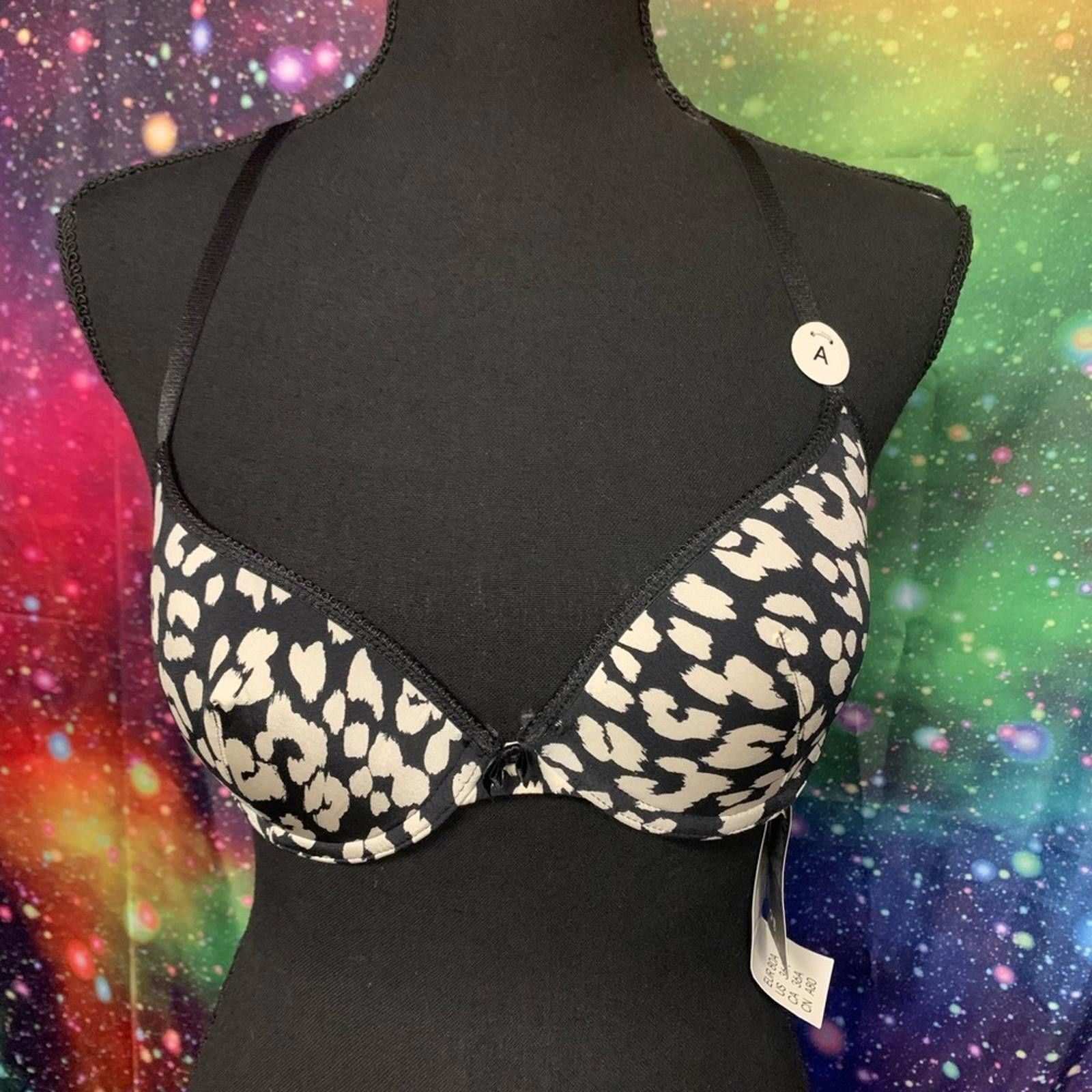 H&M H&M Black and White Animal Print Bra with Adjustable Straps Size ONE SIZE - 1 Thumbnail