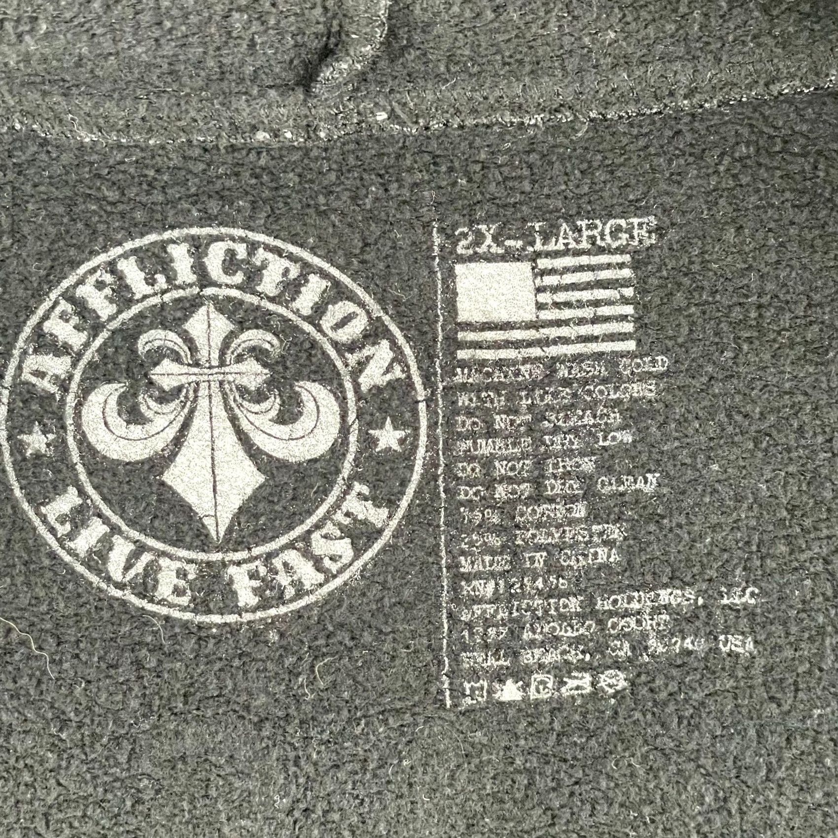 Affliction Affliction Hoodie Men 2XL Black AOP Spirit Of A Warrior Eagle CHRIS KYLE FROG Geometric Zipper Full Zip Distressed Mens Size US XXL / EU 58 / 5 - 2 Thumbnail