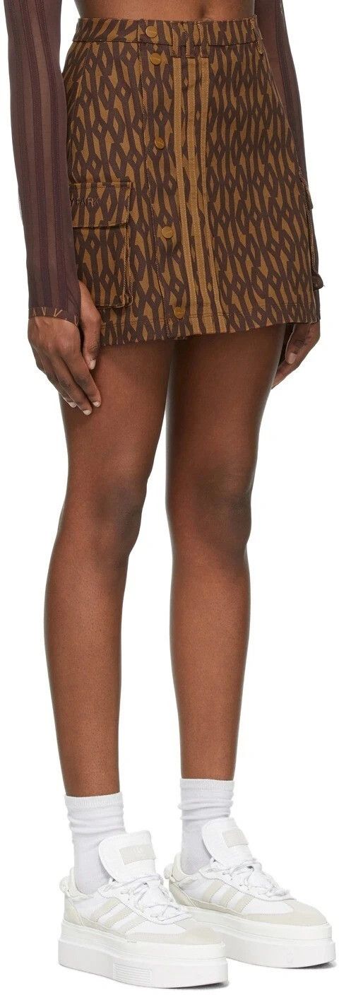 Adidas × Ivy Park Ivy Park X Adidas Monogram Jeans Short Skirt Wild Brown Size 36" / US 14 / IT 50 - 3 Thumbnail