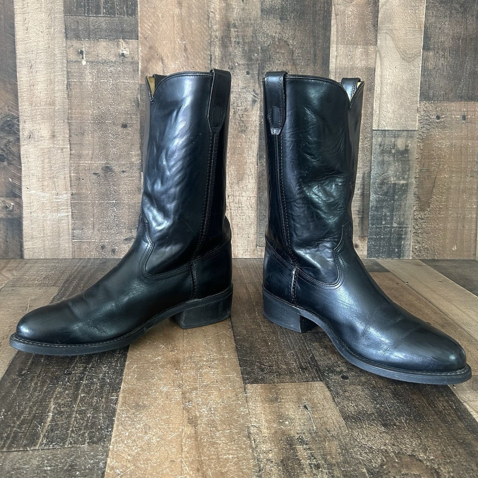 Acme Clothing Acme Vintage Black Oil Resistant Cowboy Boots Mens 10.5 EW Size US 10.5 / EU 43-44 - 5 Thumbnail