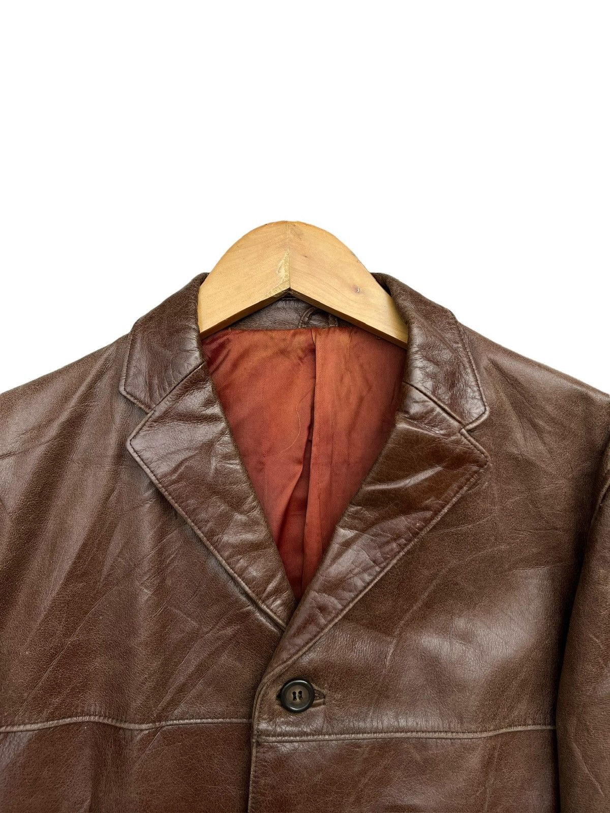 Vintage Vintage Atelier Sab Soft Brown Leather Jacket Trench Coat Size US S / EU 44-46 / 1 - 3 Thumbnail