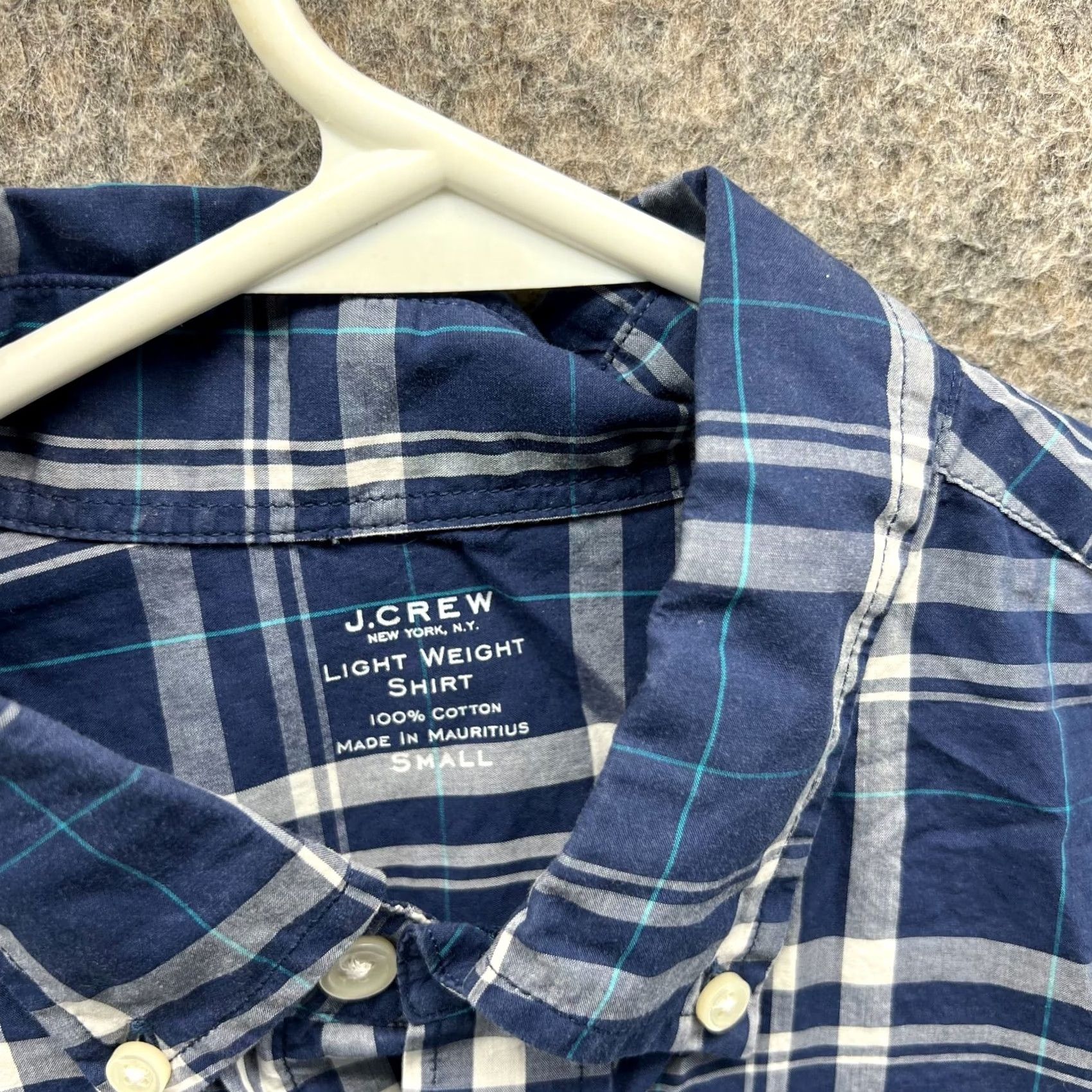 J.Crew VINTAGE J.CREW Shirt Men S Blue Button-Down Plaid Lightweight Preppy Dress Casual Formal Workwear Size 36R - 6 Thumbnail